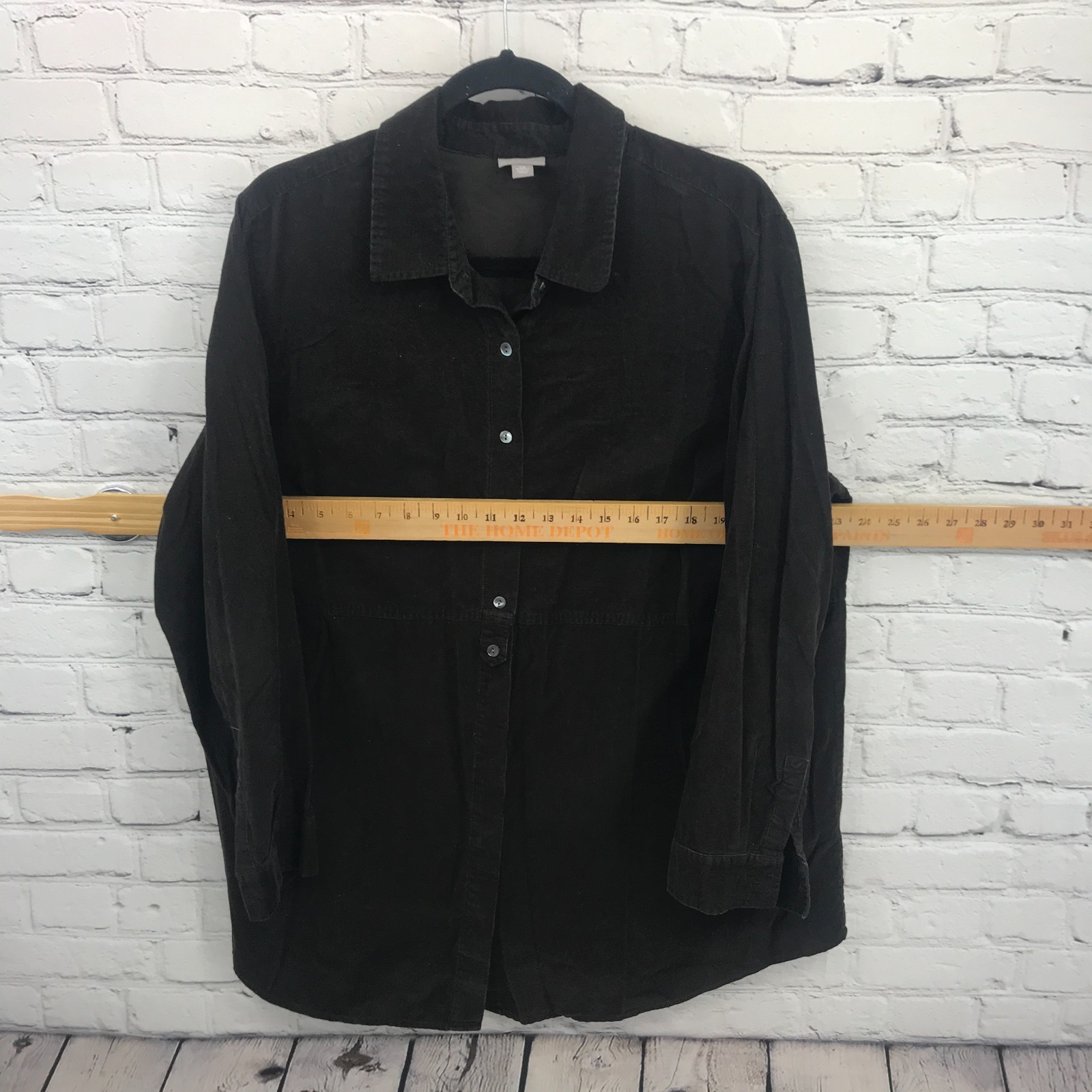 J Jill Top Womens 2X Brown Corduroy Long Sleeve Button Up Casual Blouse