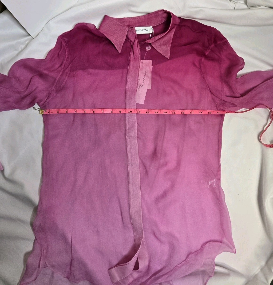 NEW Rat & Boa ombre pink sheer Diaz oversized chiffon beach blouse size XXL