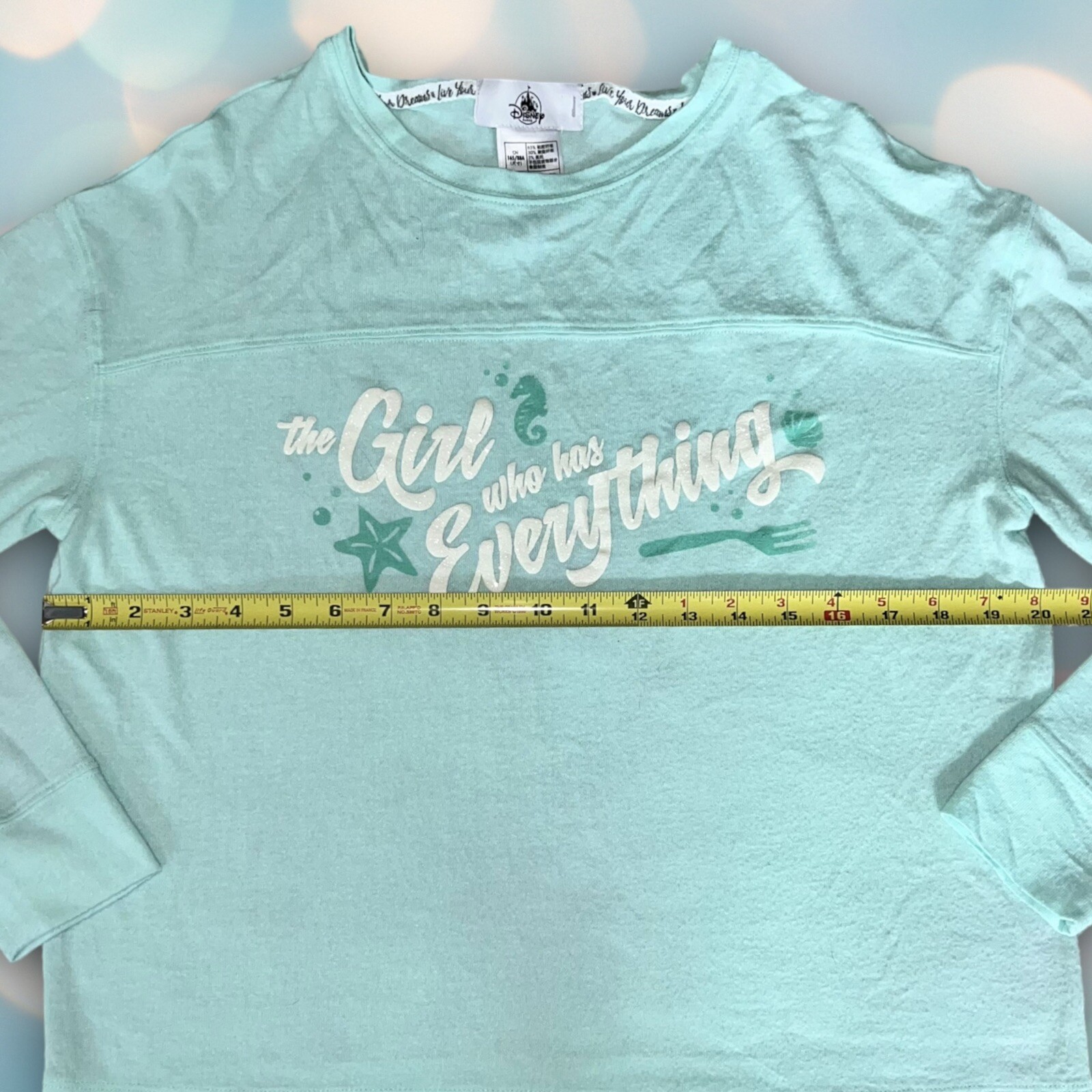 Disney Princess Ariel Little Mermaid Women’s Long Sleeve Tee Shirt Top Size S