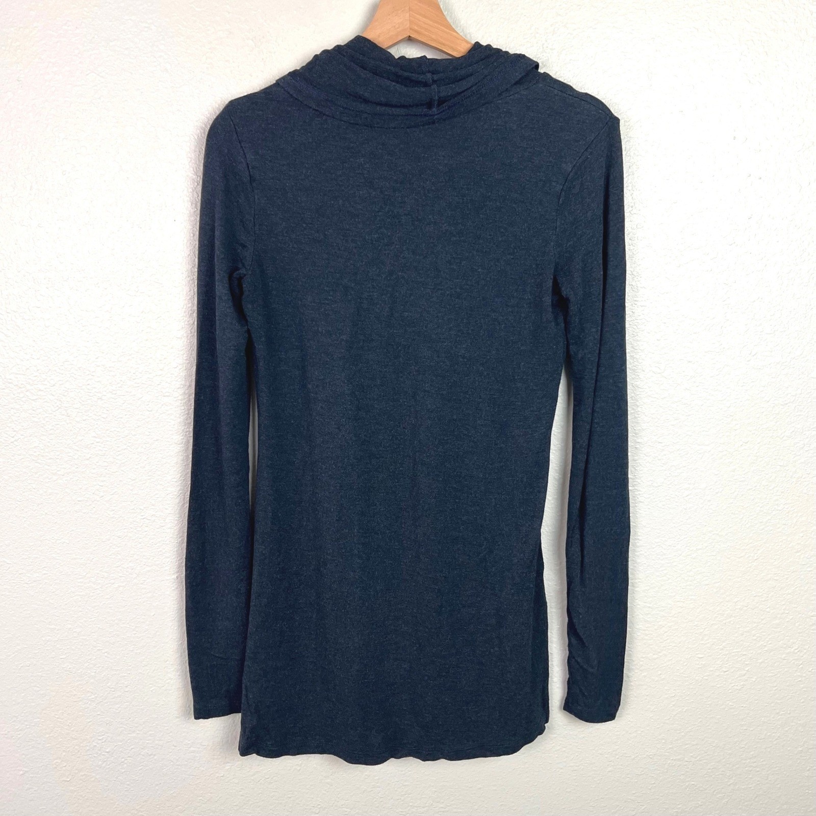 CAbi Womens XS Midnight Blue Turtle Tee Cowl Neck Tunic Long Sleeve Top
