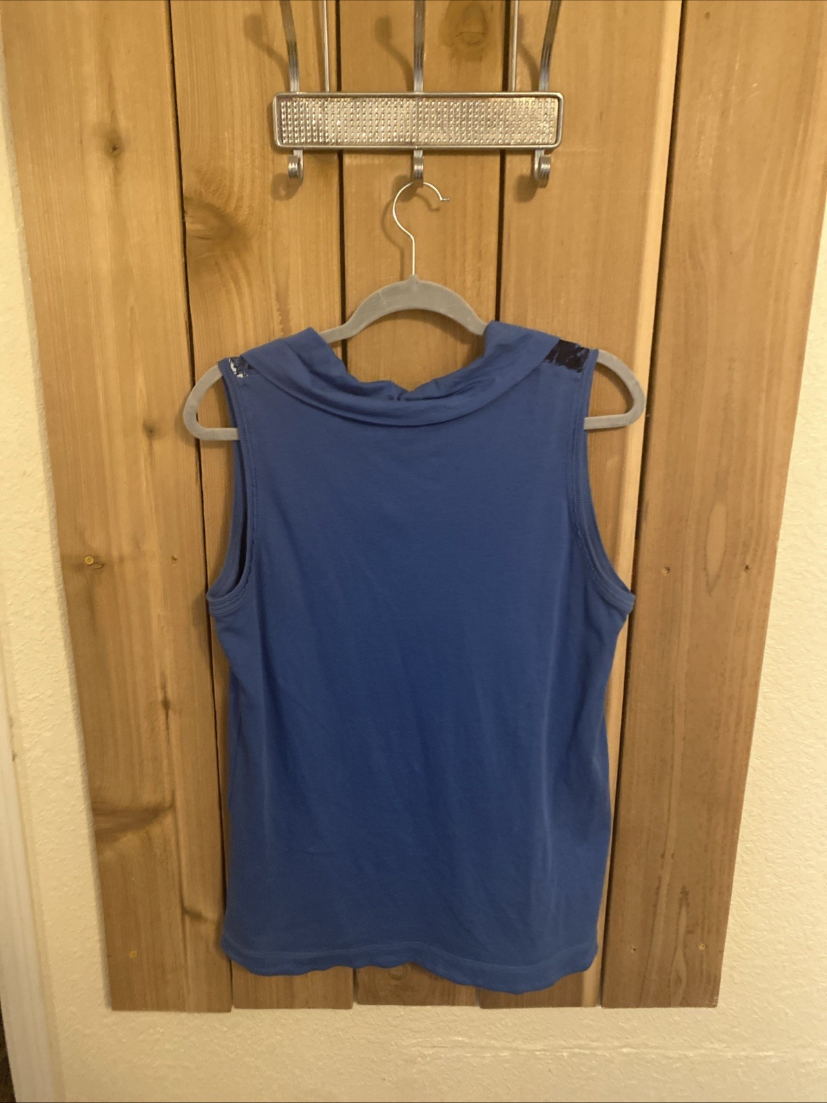 Cecil Blue & Tan Sleeveless Top Size L NWOT
