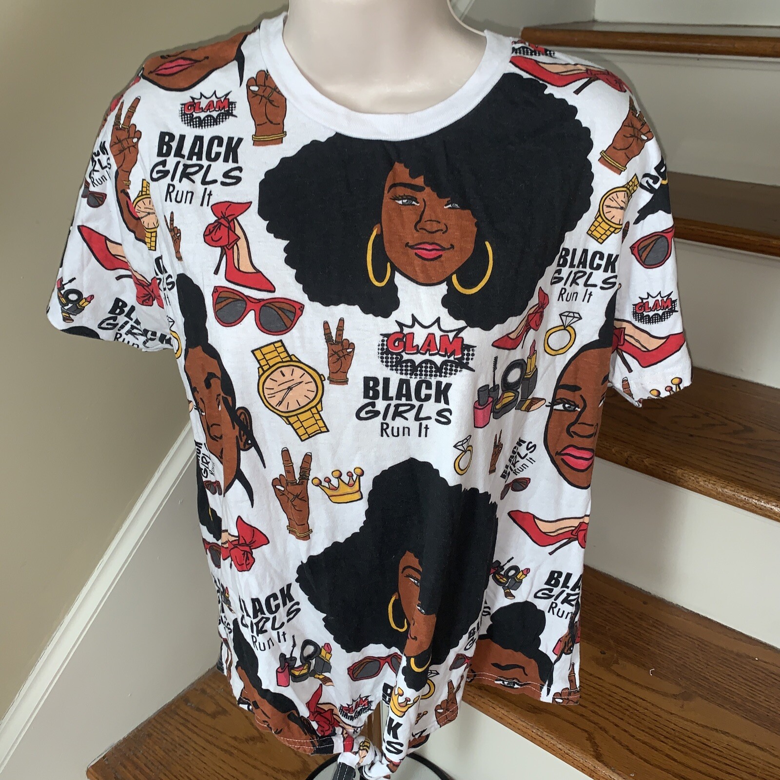 Vintage ON FIRE Black Lives Matter BLACK GIRLS RUN IT Beyonce Shirt Sz XL ❤️tb69