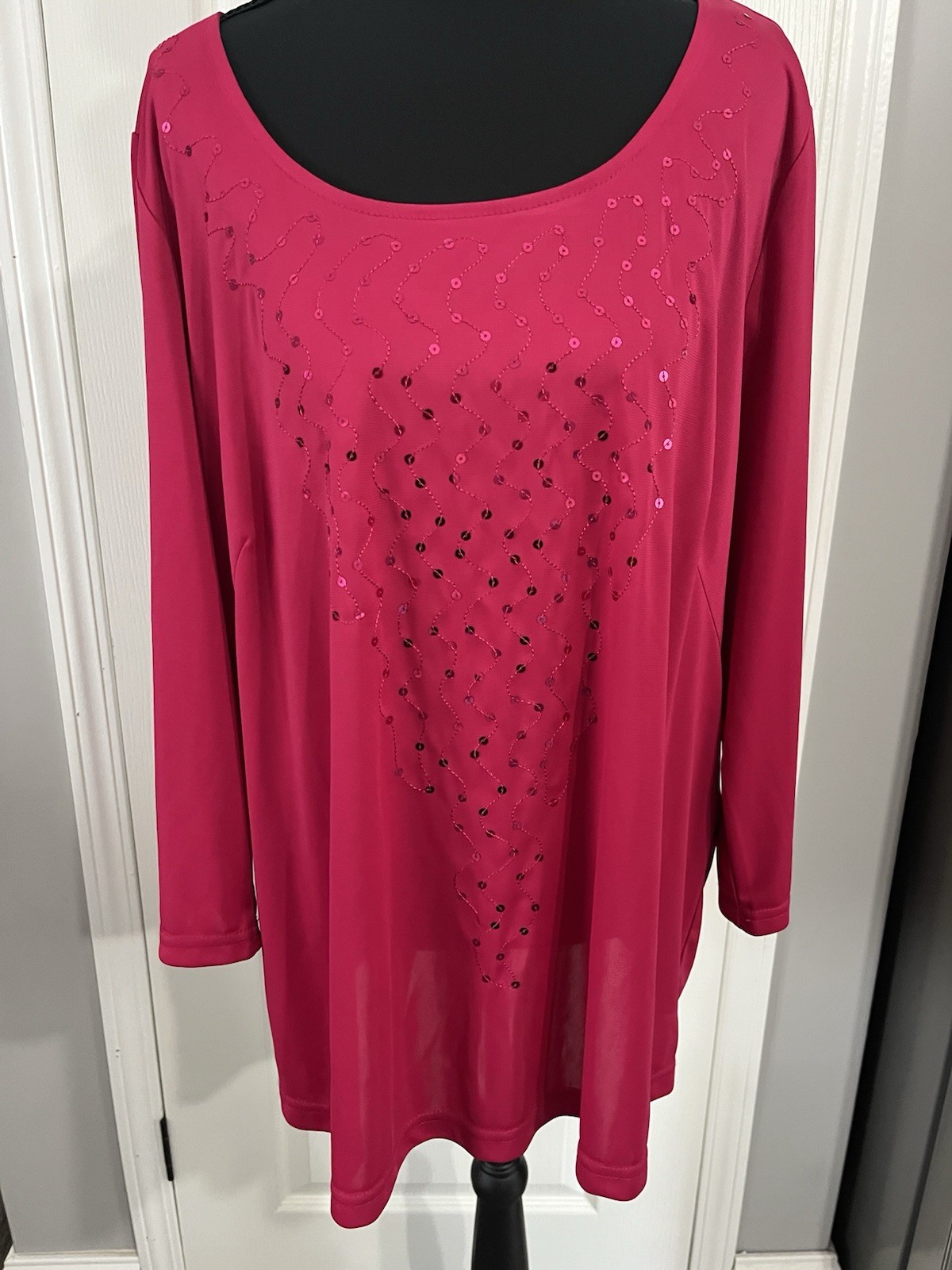 Bob Mackie Fushia Sequin Top XL