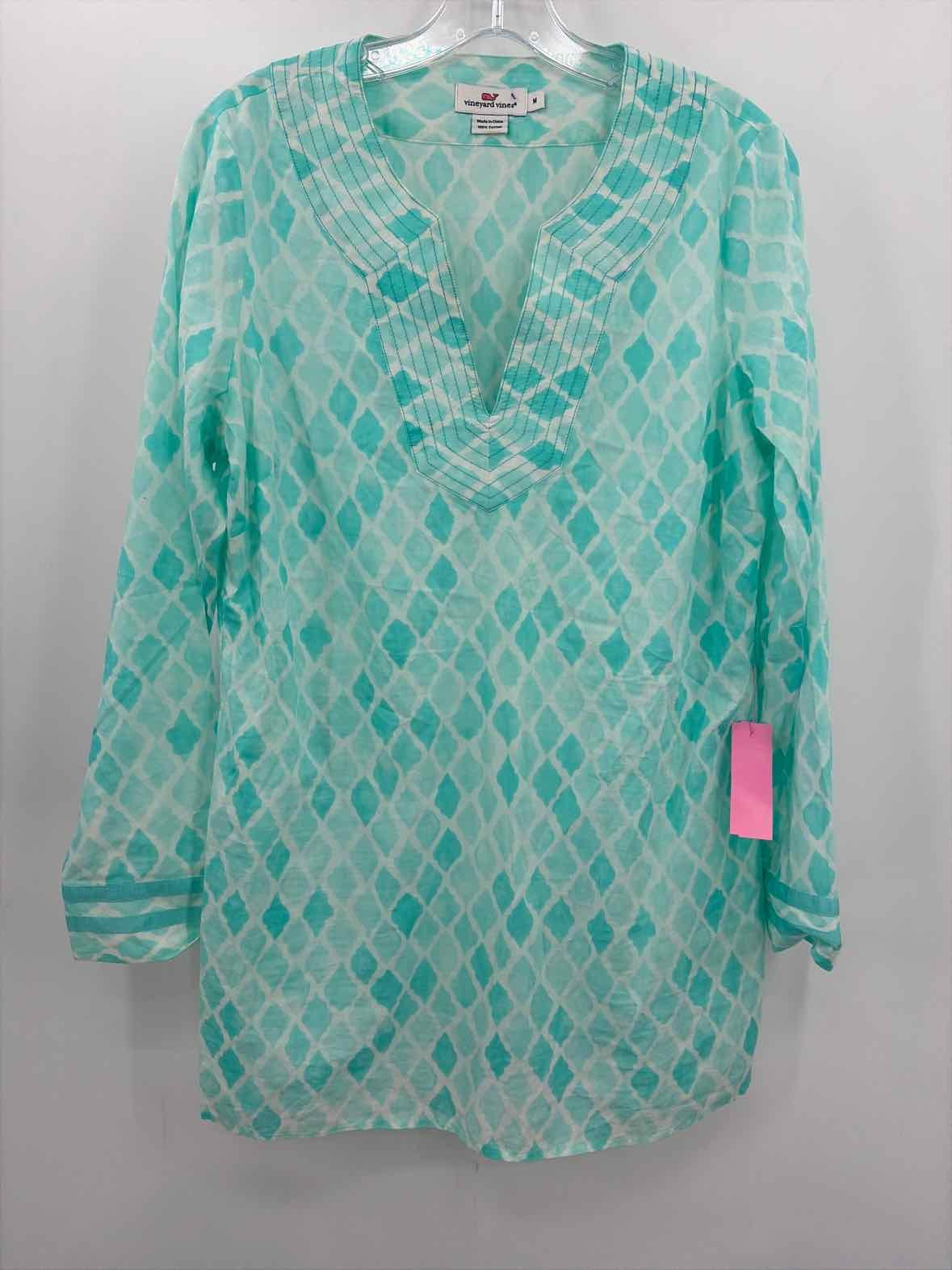Pre-Owned Vineyard Vines Blue Size Medium Long Sleeve Blouse