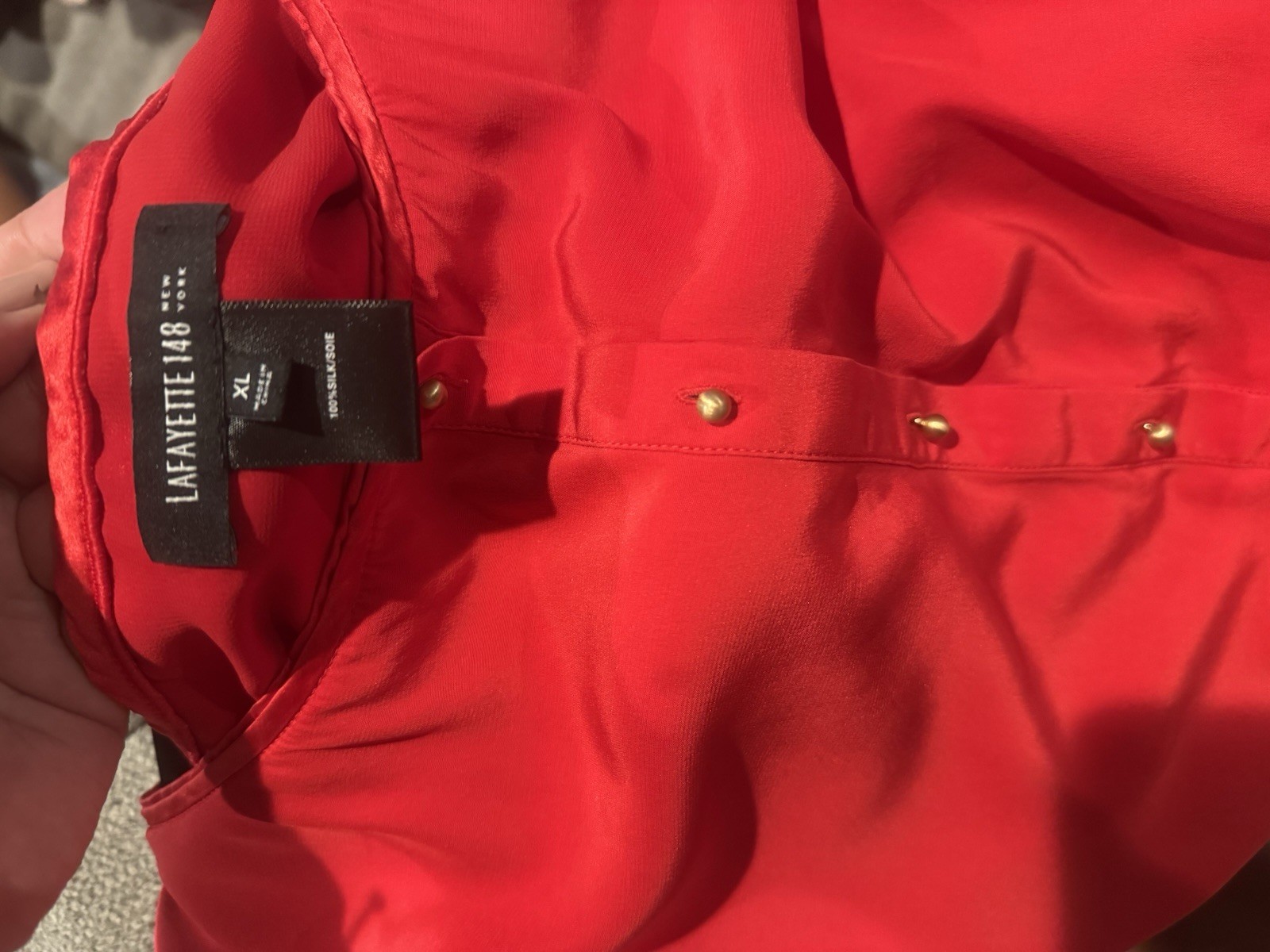 Lafayette 148 New York women’s red bottomed shirt blouse size XL