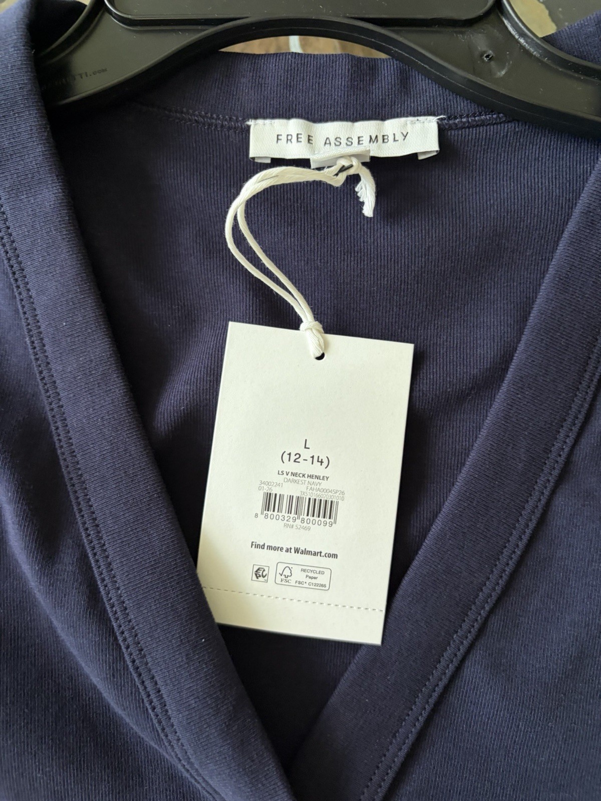 NWT Free Assembly Top Classic Designer Americana Navy Gold Buttons L 12-14
