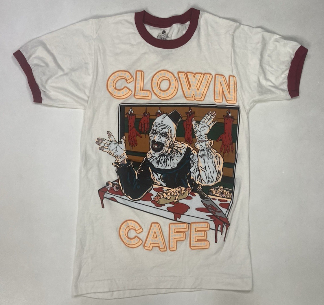 Universal Studios Halloween Horror Nights Clown Cafe Ringer T-shirt Women XS