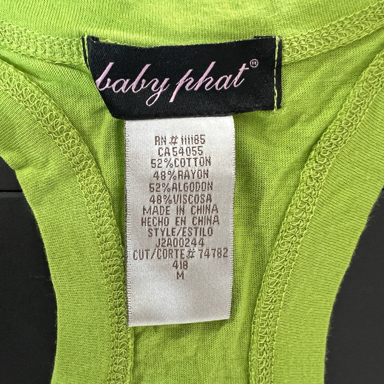 Vintage Baby Phat Sleeveless Top Women’s M Green Y2K Dopamine Designer Tank NWT