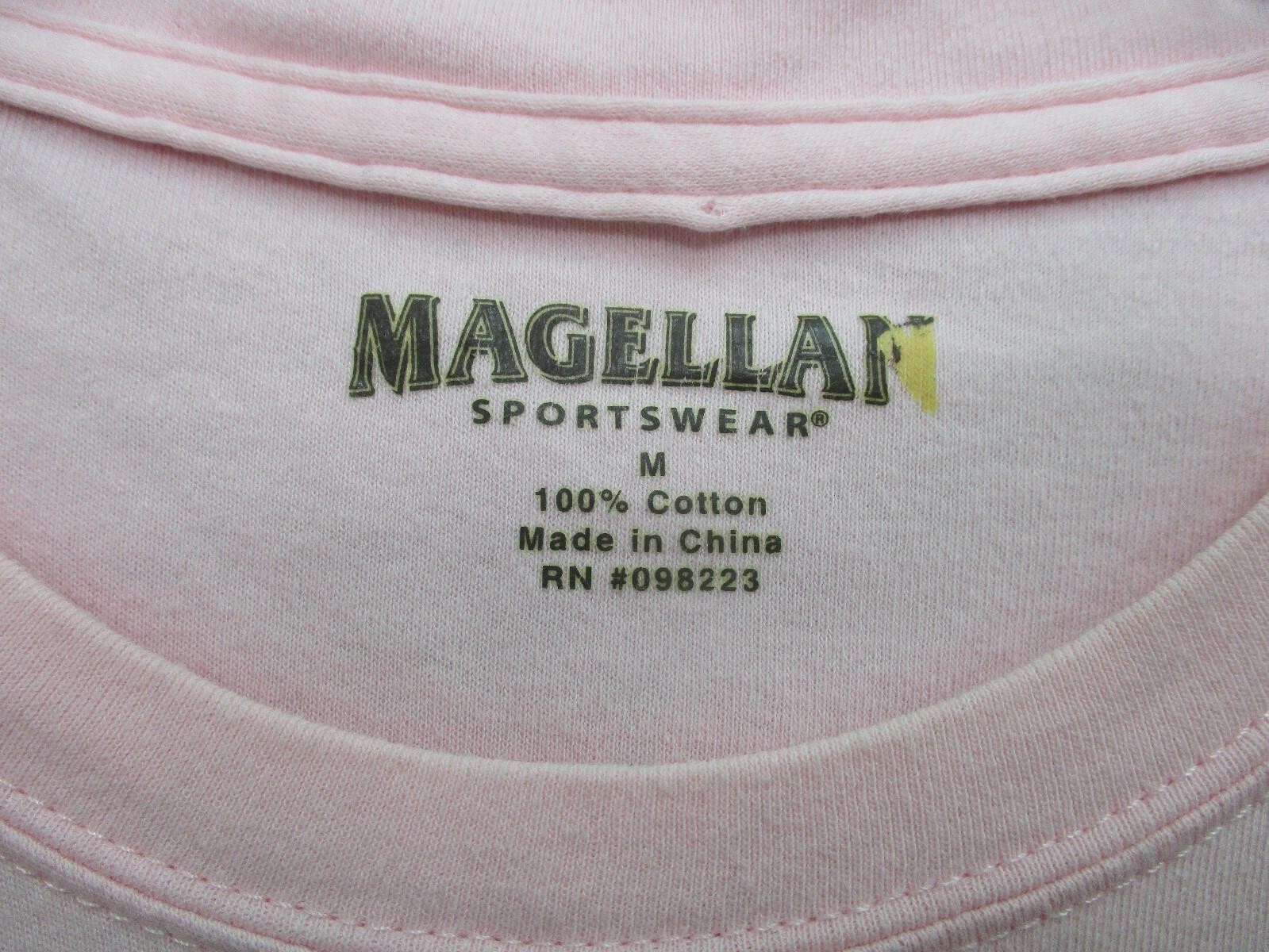 Magellan Shirt Medium Adult Pink Casual Classic Fit Outdoors Stretch Logo Womens