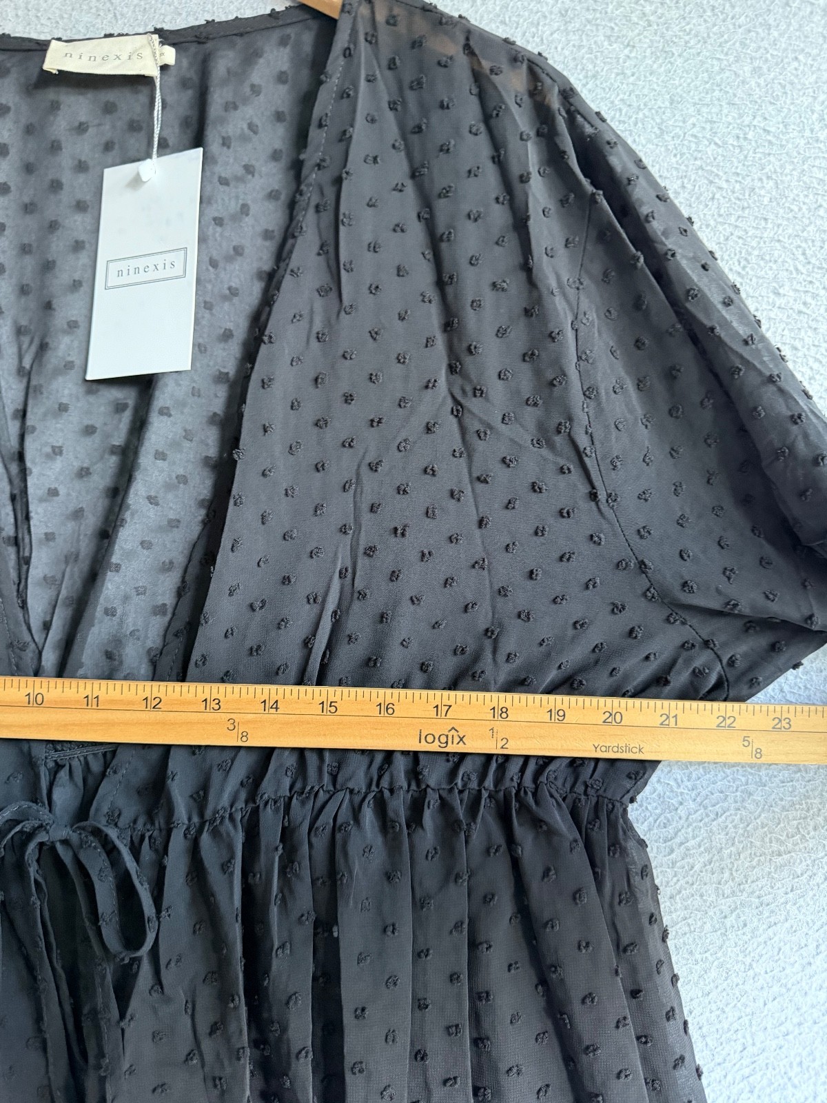 Ninexis Babydoll Women Plus 3X Black Kimono Sheer Swiss Dot Whimsy Goth NWT