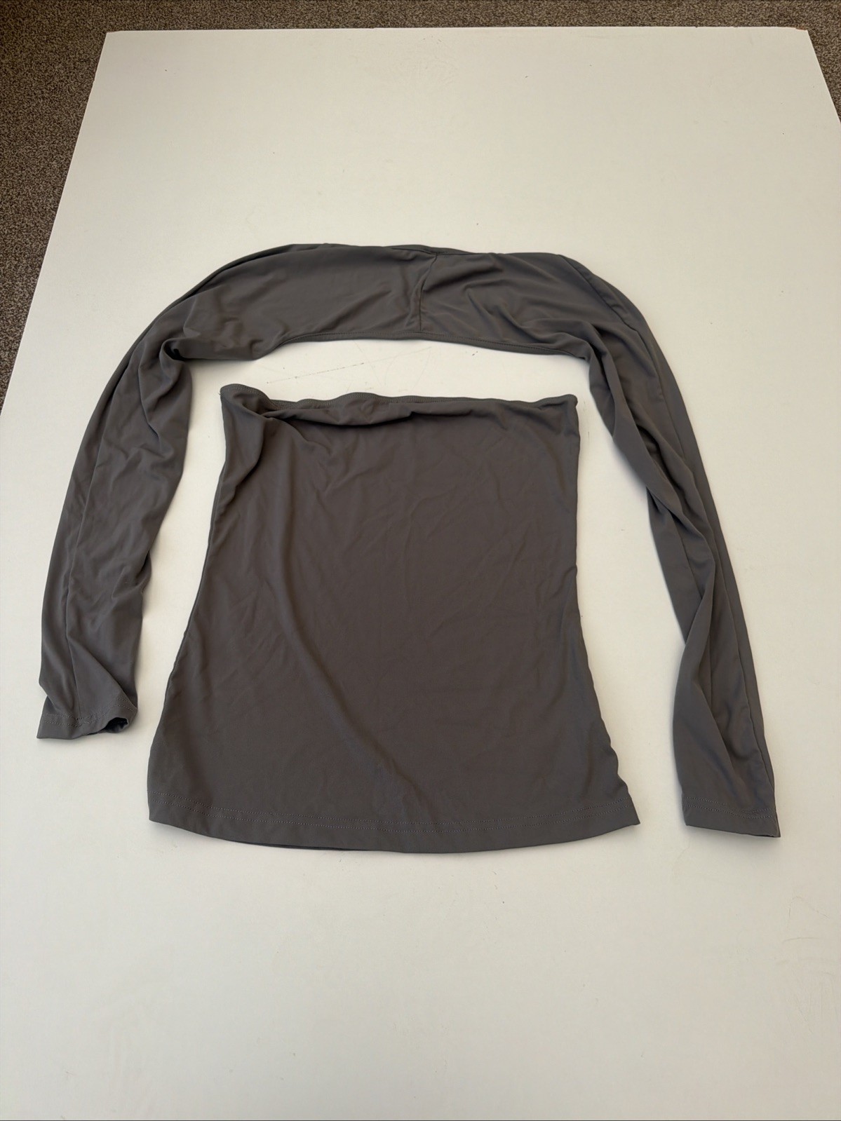 Solid Cut Out Back 2 In 1 Crop Top grey size 10