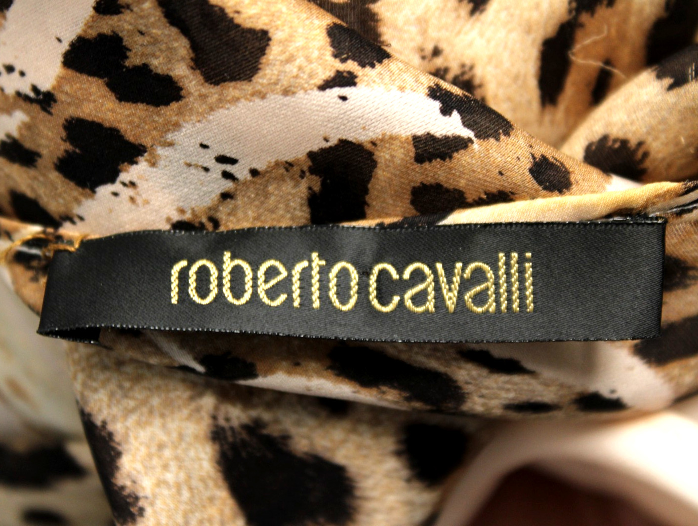 ROBERTO CAVALLI Blush Pink Leopard & Python Print Silk Chiffon Batwing Blouse 44
