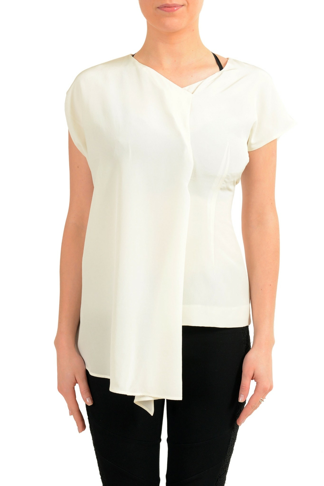 Maison Margiela 1 Women’s 100% Silk Asymmetrical Blouse Top Size 2XS XS M L