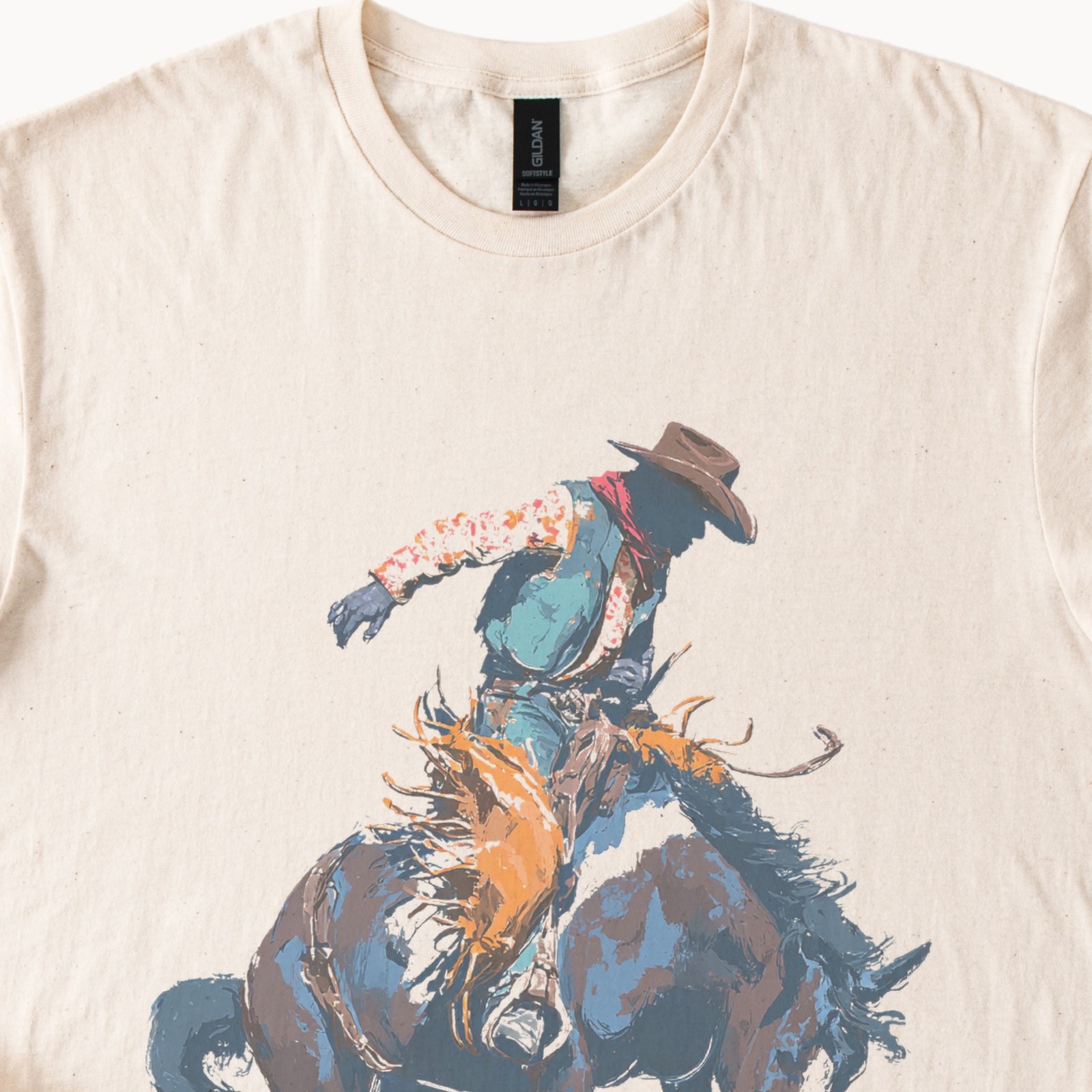 Dynamic Horse Rearing Explosion Graphic Tee Pop Art Style