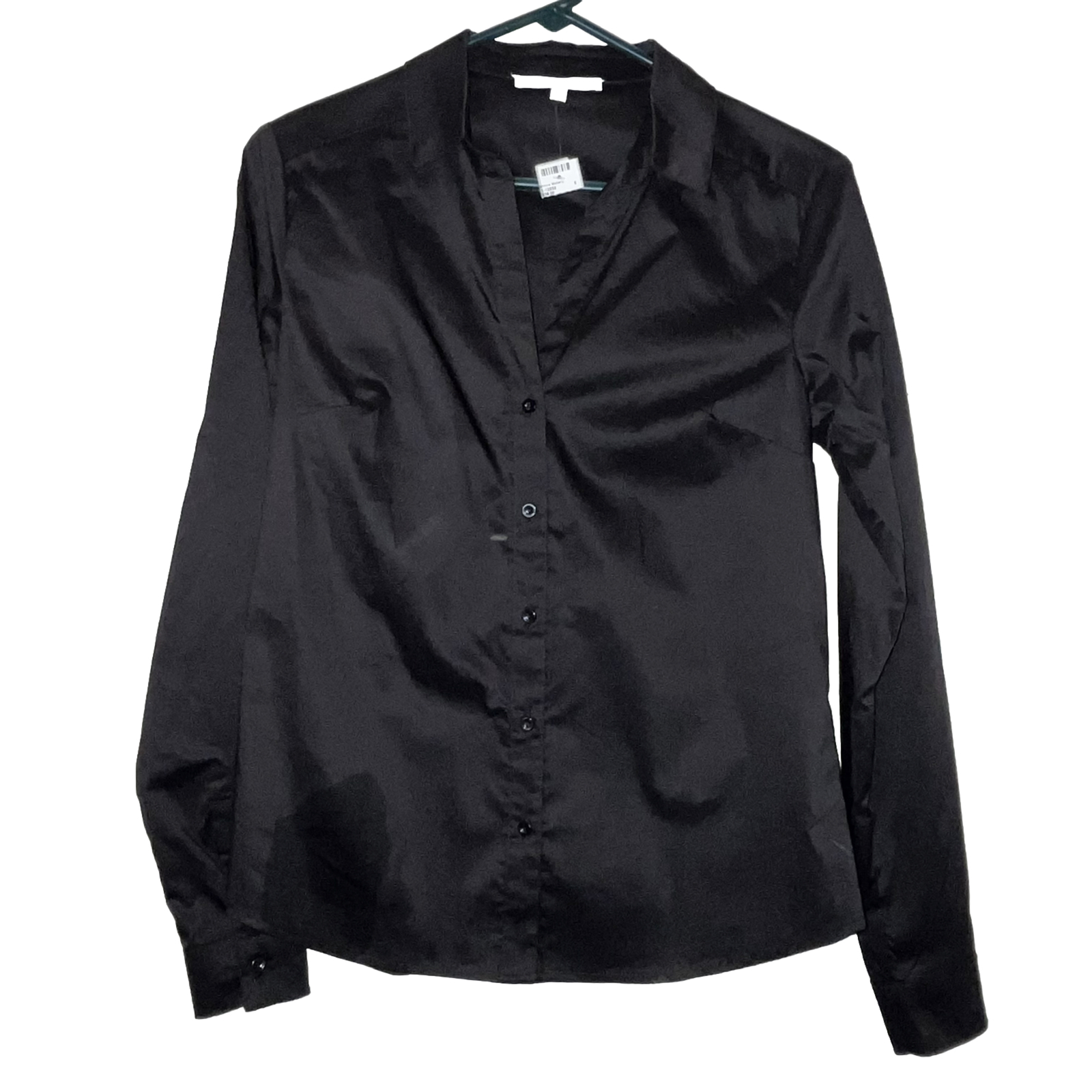 Love Tree Top Women’s Sz Small Button Down Classic Black Business Office New