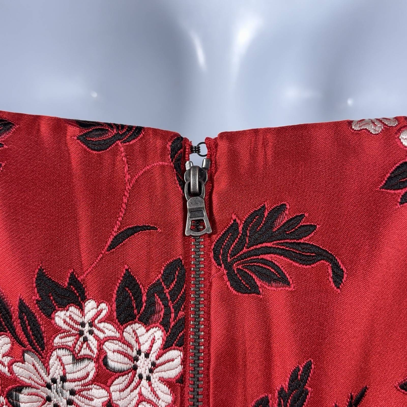 Alice + Olivia Duncan Strapless High Low Peplum Top Womens 2 Red Floral