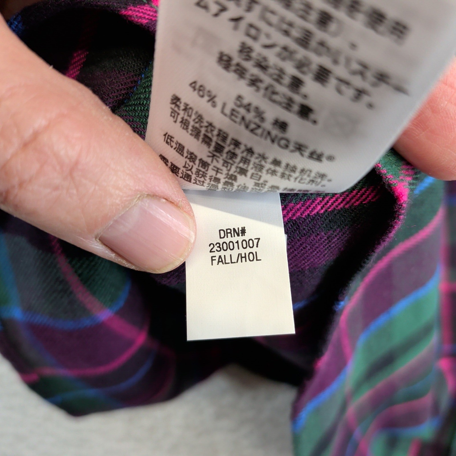 Eddie Bauer Firelight Flannel Shirt XL Dark Pine Purple Green Plaid Tencel NEW