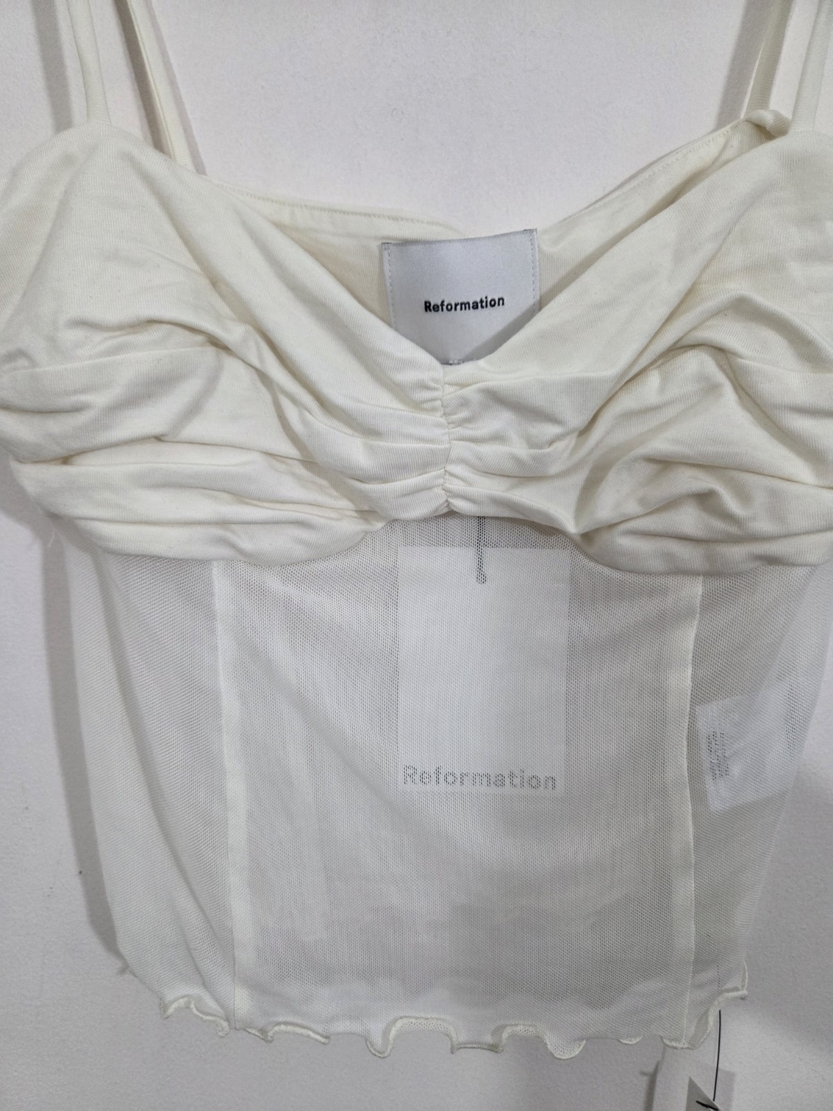 NWT Reformation Milly Knit Top Fior Di Latte Sheer Sleeveless Size XS