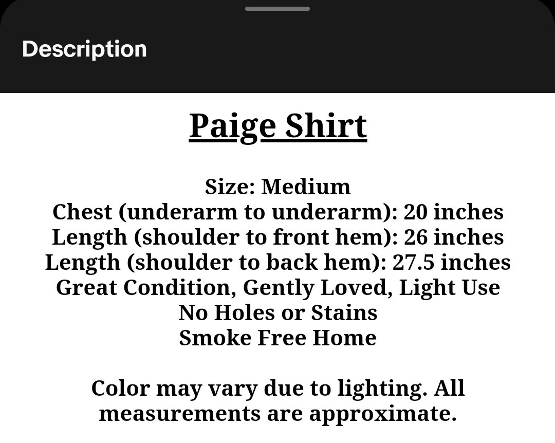 Paige Shirt Plaid Long Sleeve Button Up Collared Lined Top Womens Medium
