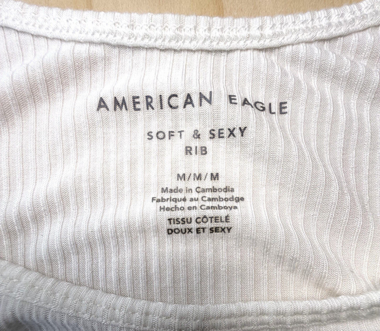 American Eagle Soft & Sexy Ribbed Peplum Tank Top M White Cami Cottagecore