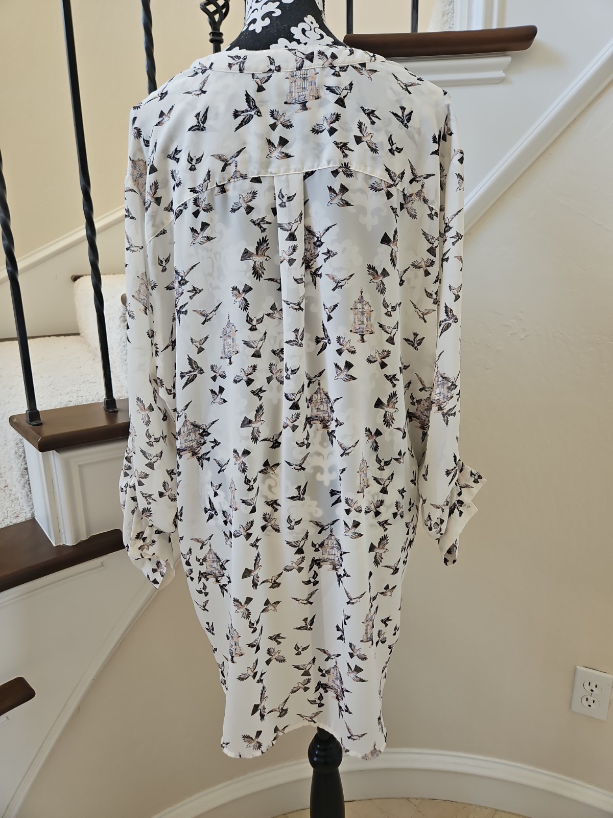 Roz And Ali Womens Bird Cage Sheer Tunic Size 3X