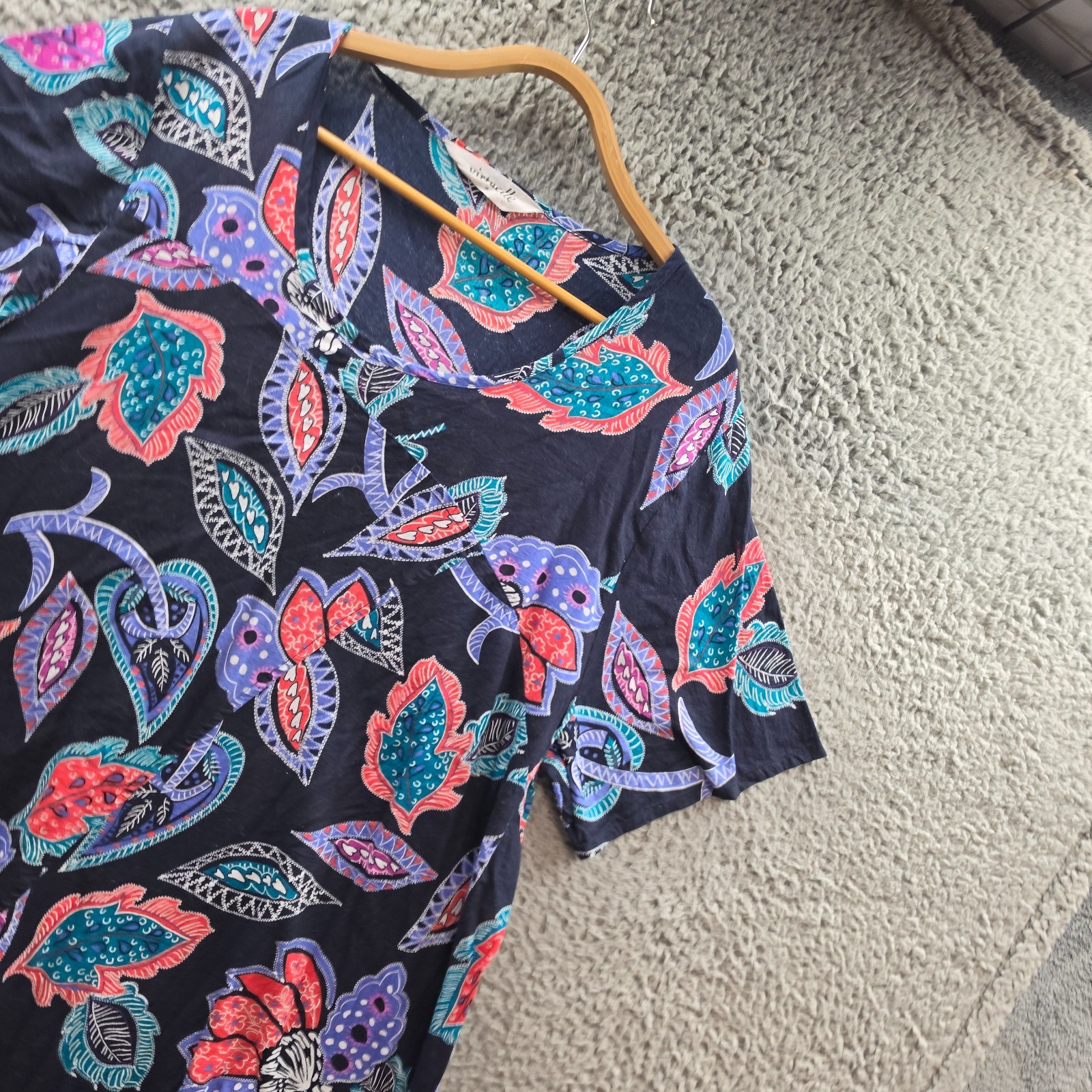 Virtuelle Top Womens Tunic Plus Size 22 Navy Blue Red Green Purple Paisley