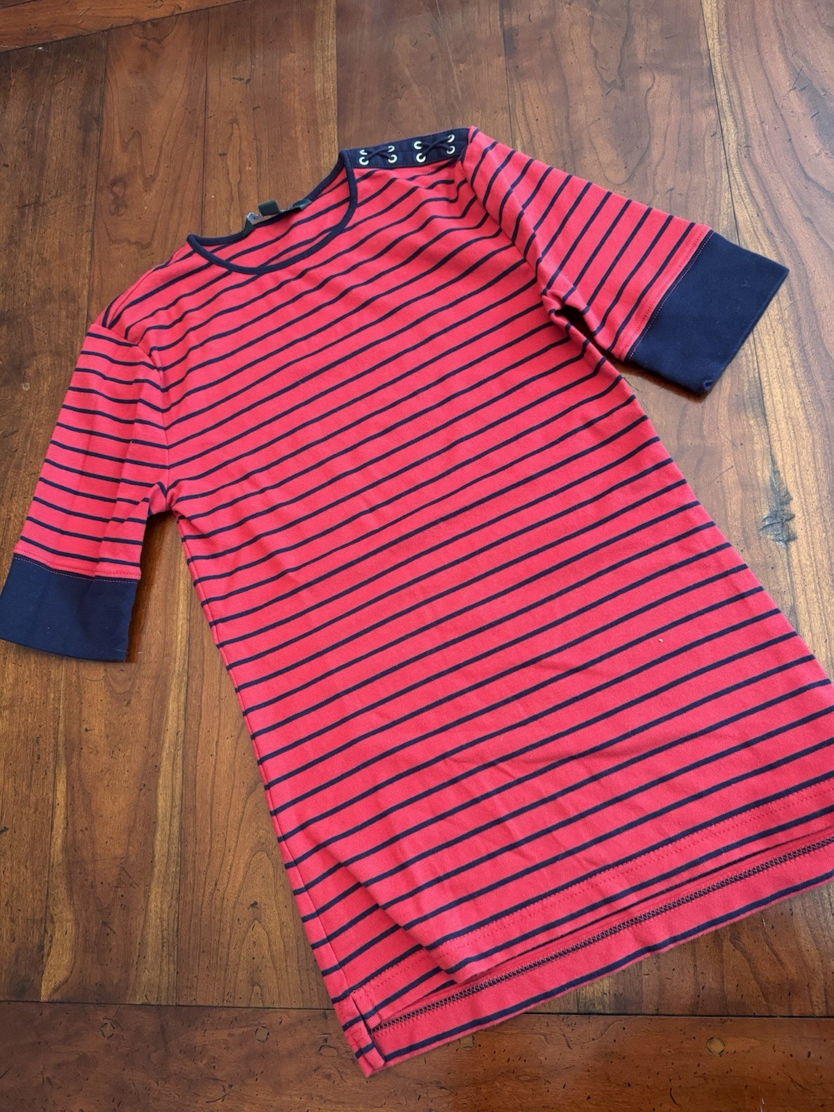 Ralph Lauren Women’s Small Red And Blue Stripes Boat Neck Top Nautical Themed
