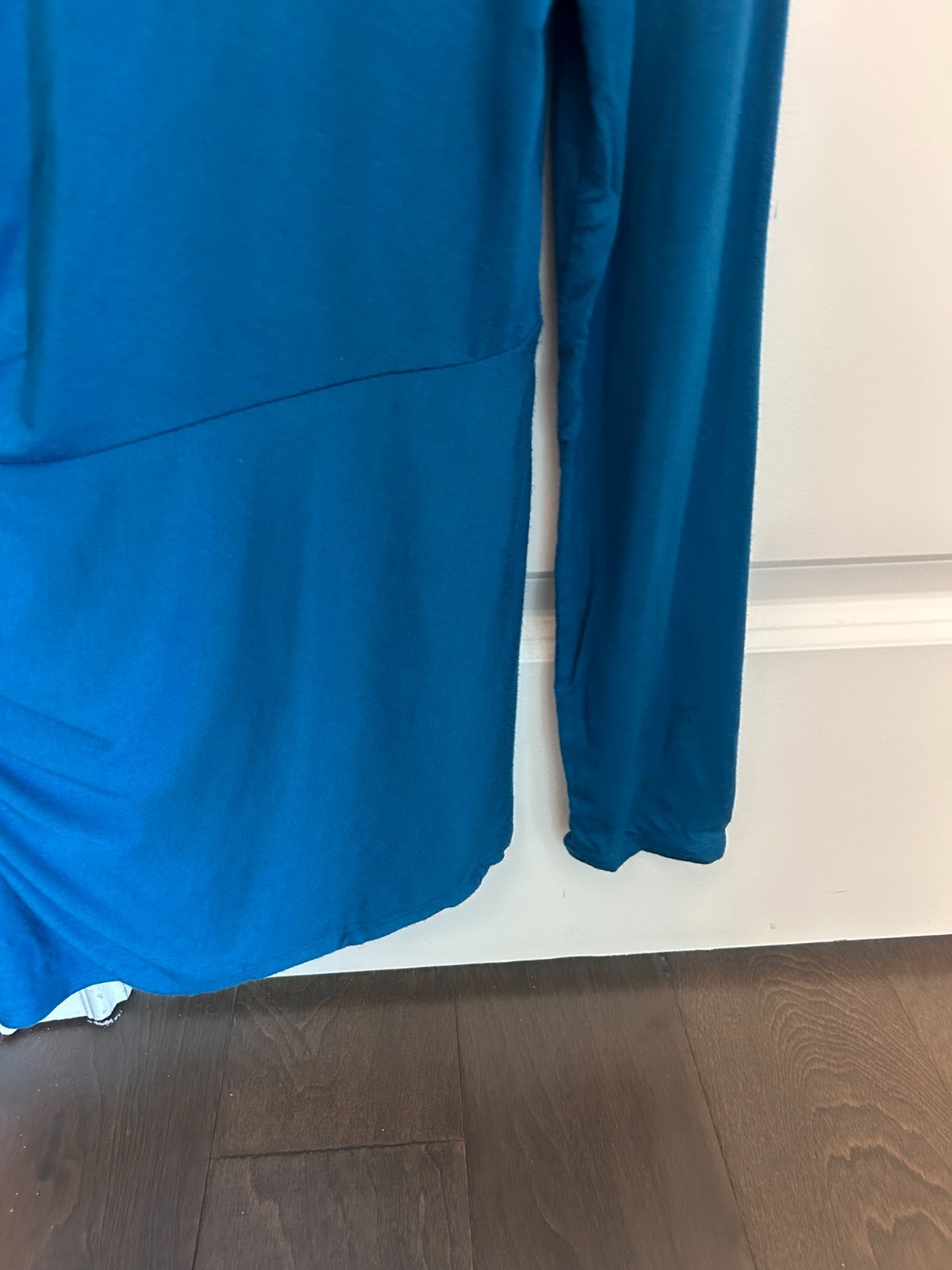 Colour Works Women’s Turquoise Turtle Neck Ruched Top Size S Small