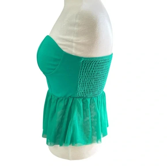 Sincerely Jules Strapless Corset Top Green Tulle Hem Coquette Balletcore Medium