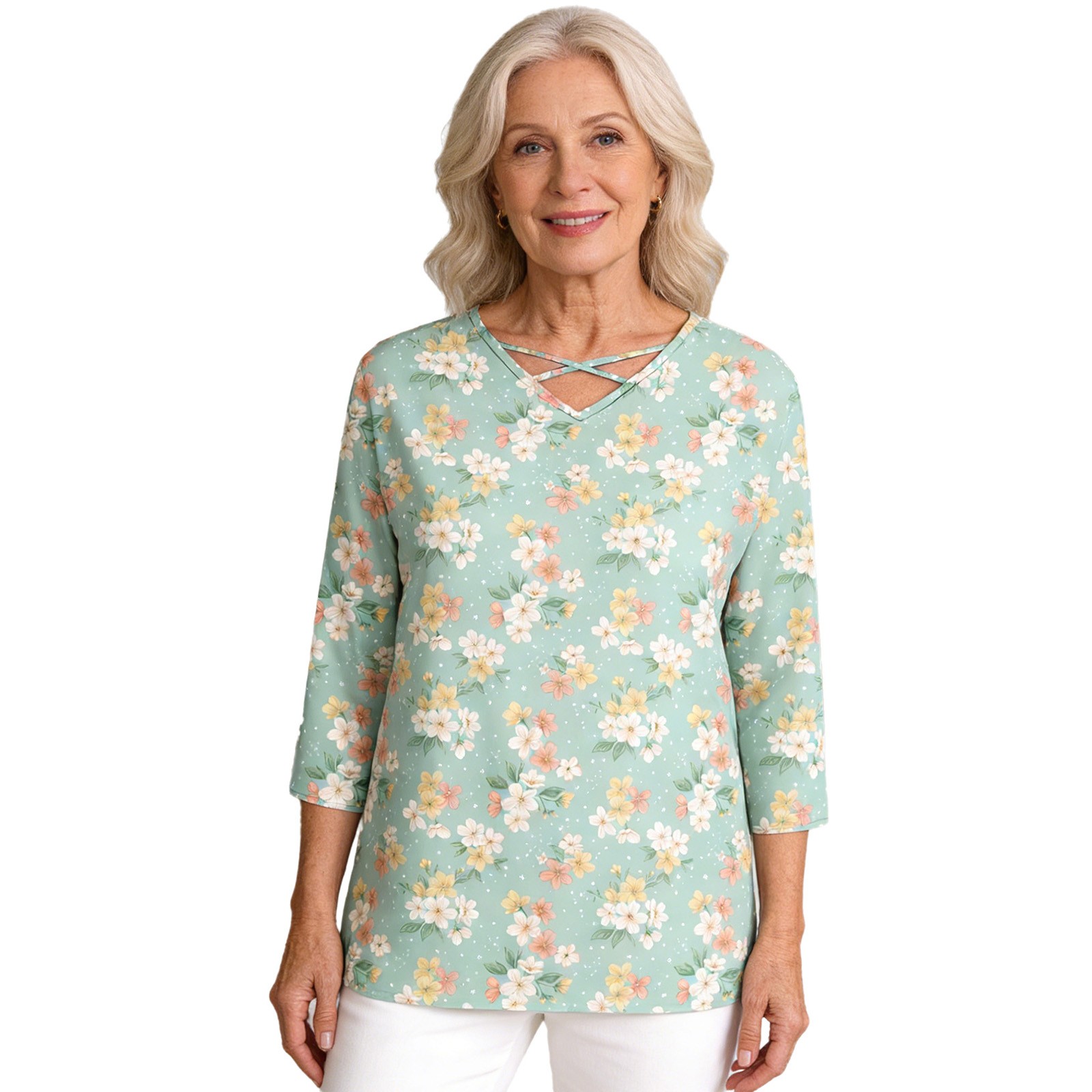 US Post Surgery Shirts for Women Floral Pattern Adaptive Tear Away Open Back Top
