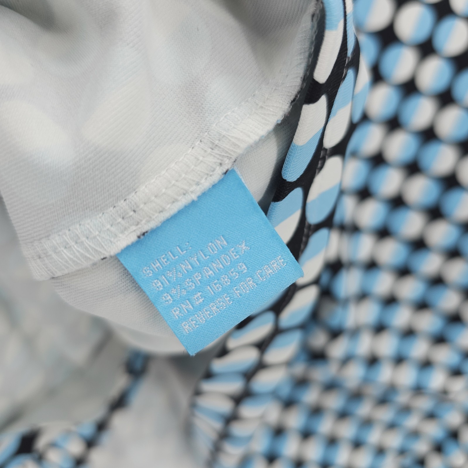 J. McLaughlin CATALINA CLOTH Button Shirt Blue Black White Geometric EUC SMALL