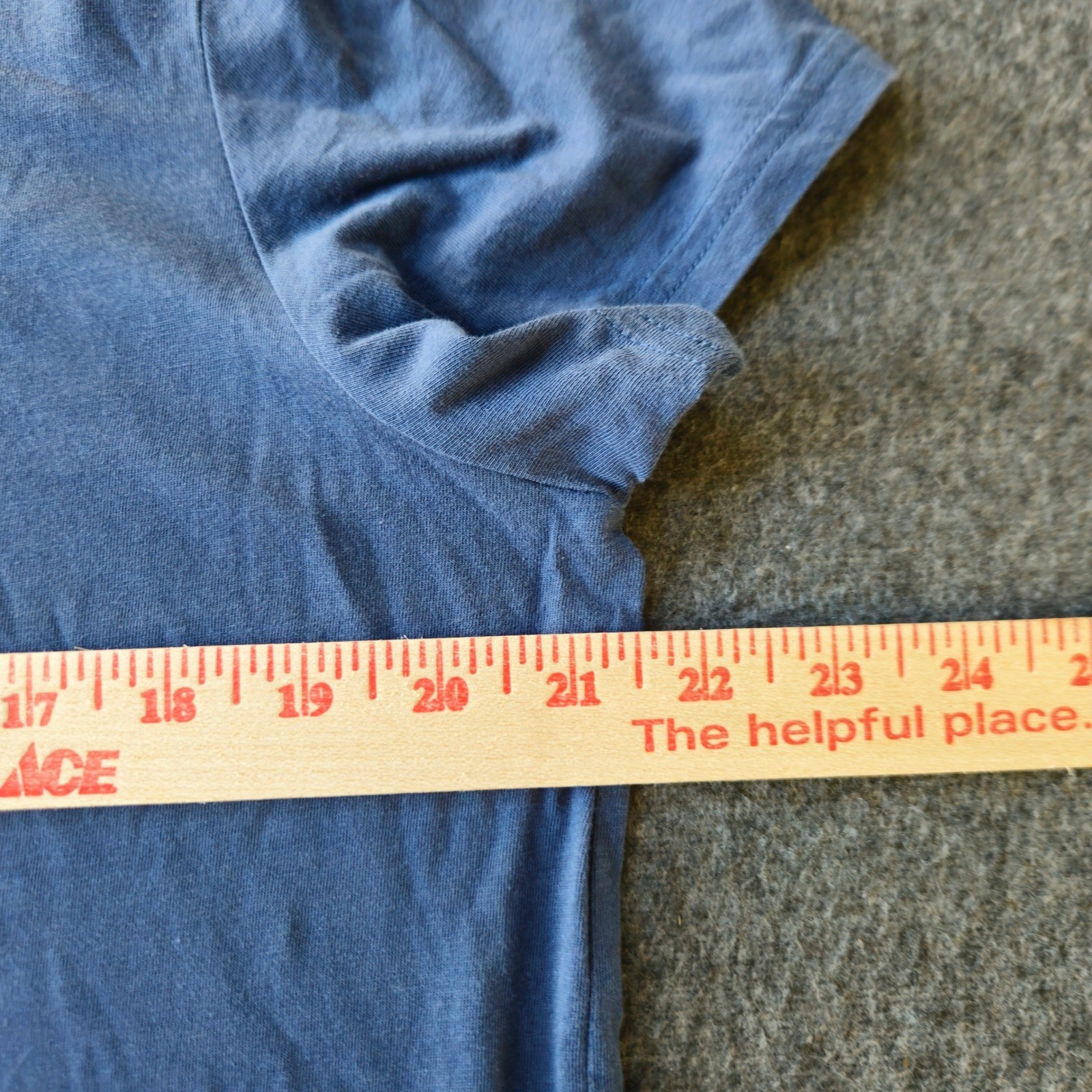 PACT Organic Cotton Crew Neck Shirt Blue Capsule Wardrobe Minimalist Staple EUC