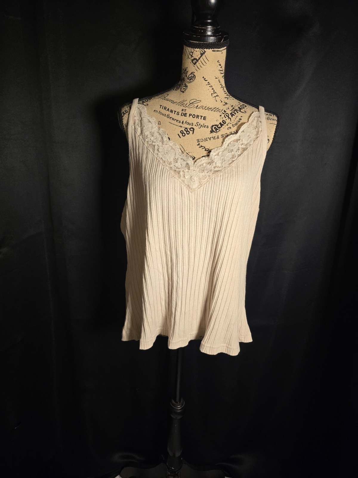 Fashion Bug Beige Ribbed Tank Top Women’s Size 2X