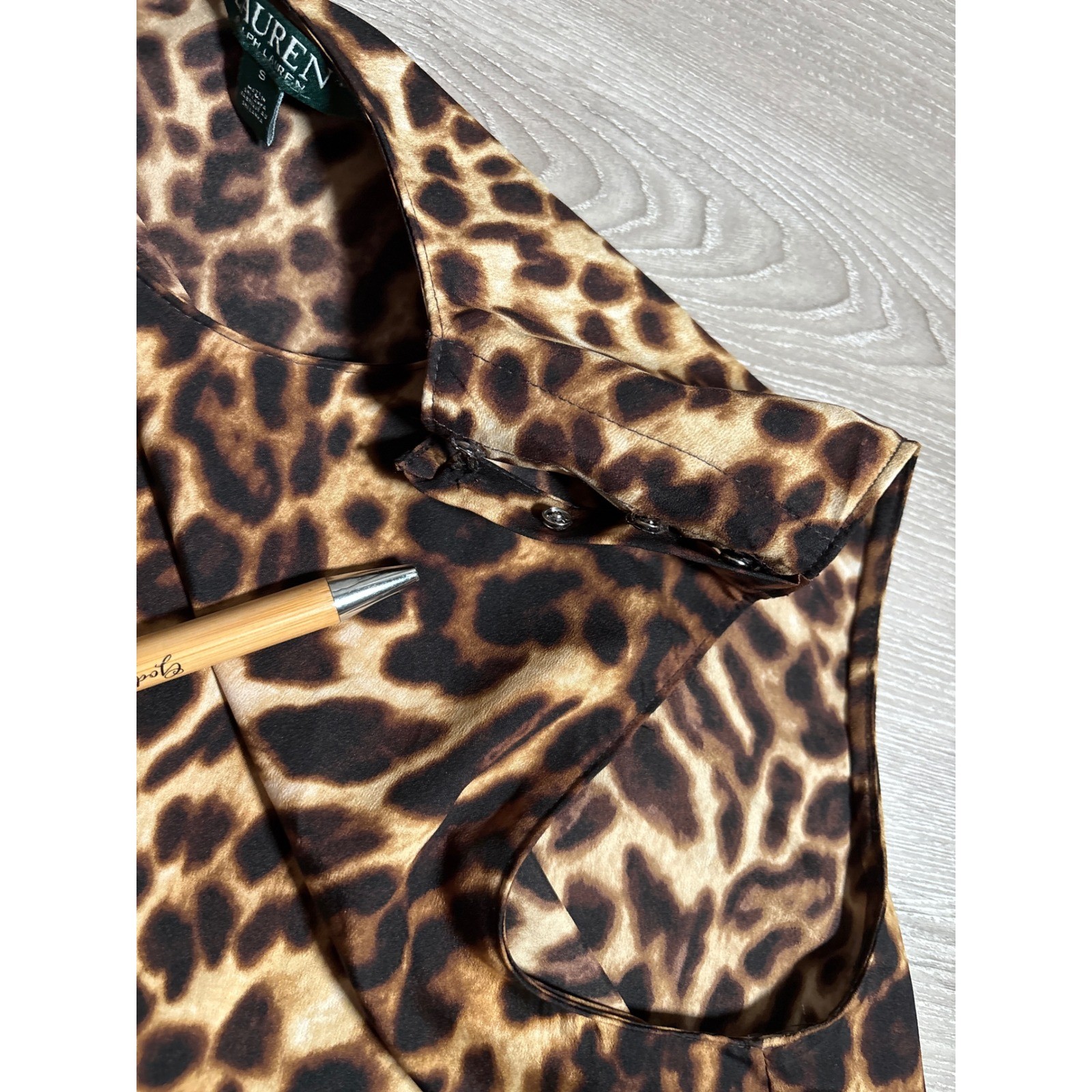 Lauren Ralph Lauren S Leopard Print Sleeveless Split Back Blouse Old Money City