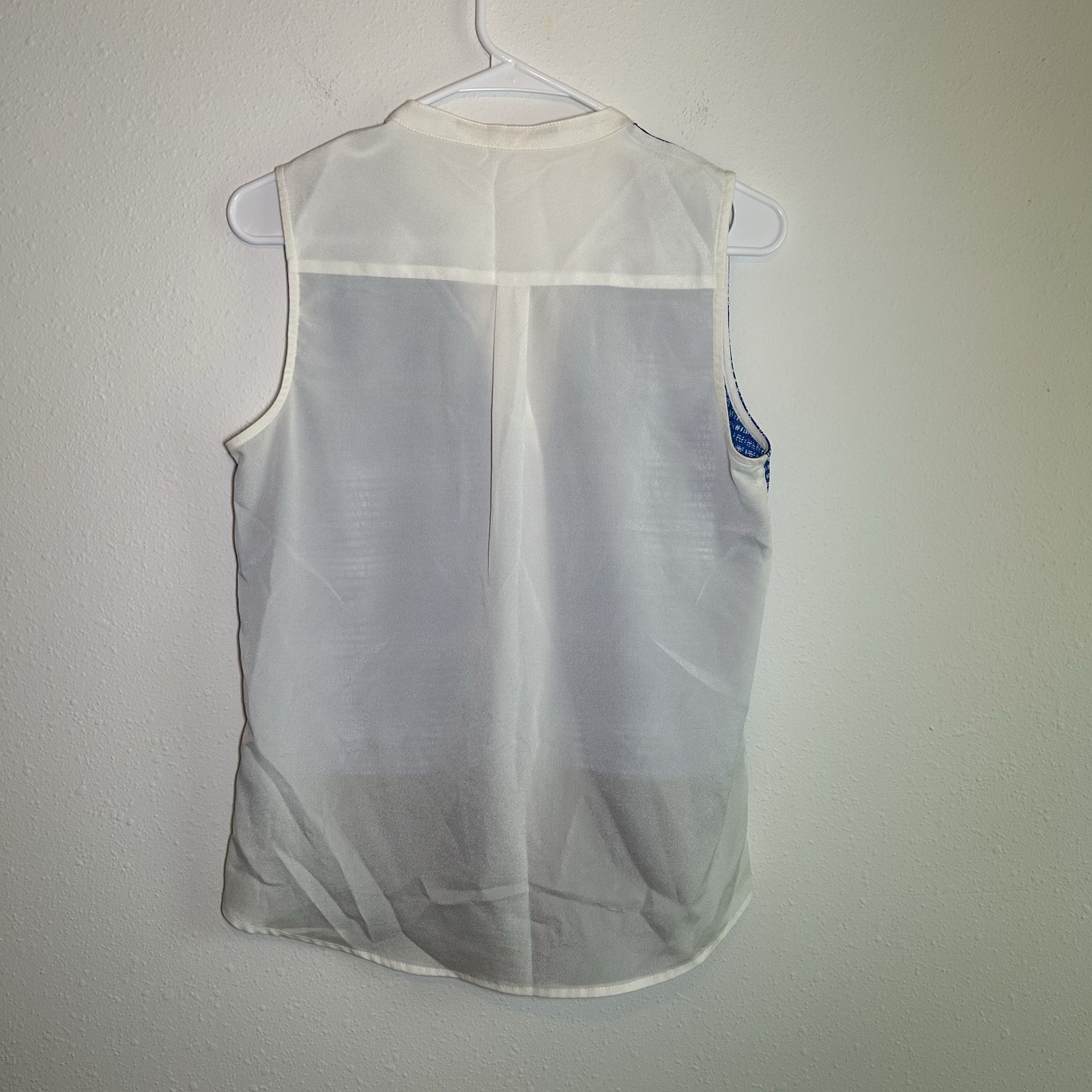 Ivanka Trump Women’s Sz S Sleeveless Blouse Blue White Black Career Corporate