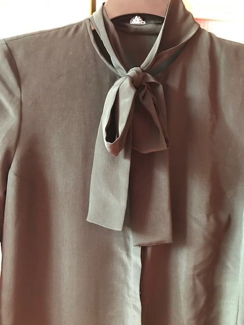 KARL LAGERFELD Black Polyester Silk Blouse, Tie Neck, UK 10 / EU 36, VGC