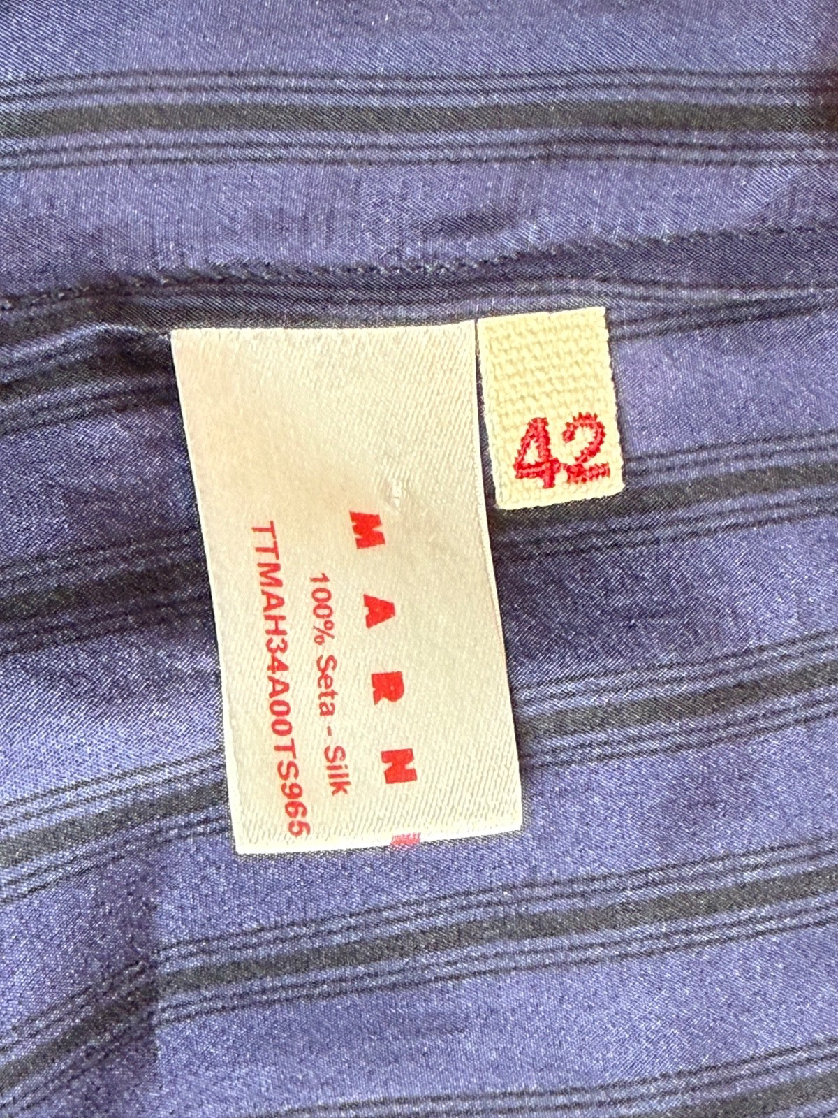 2010 Marni BLUE Striped Silk Sleeveless Blouse SIZE IT42 US6 M, Spring Summer