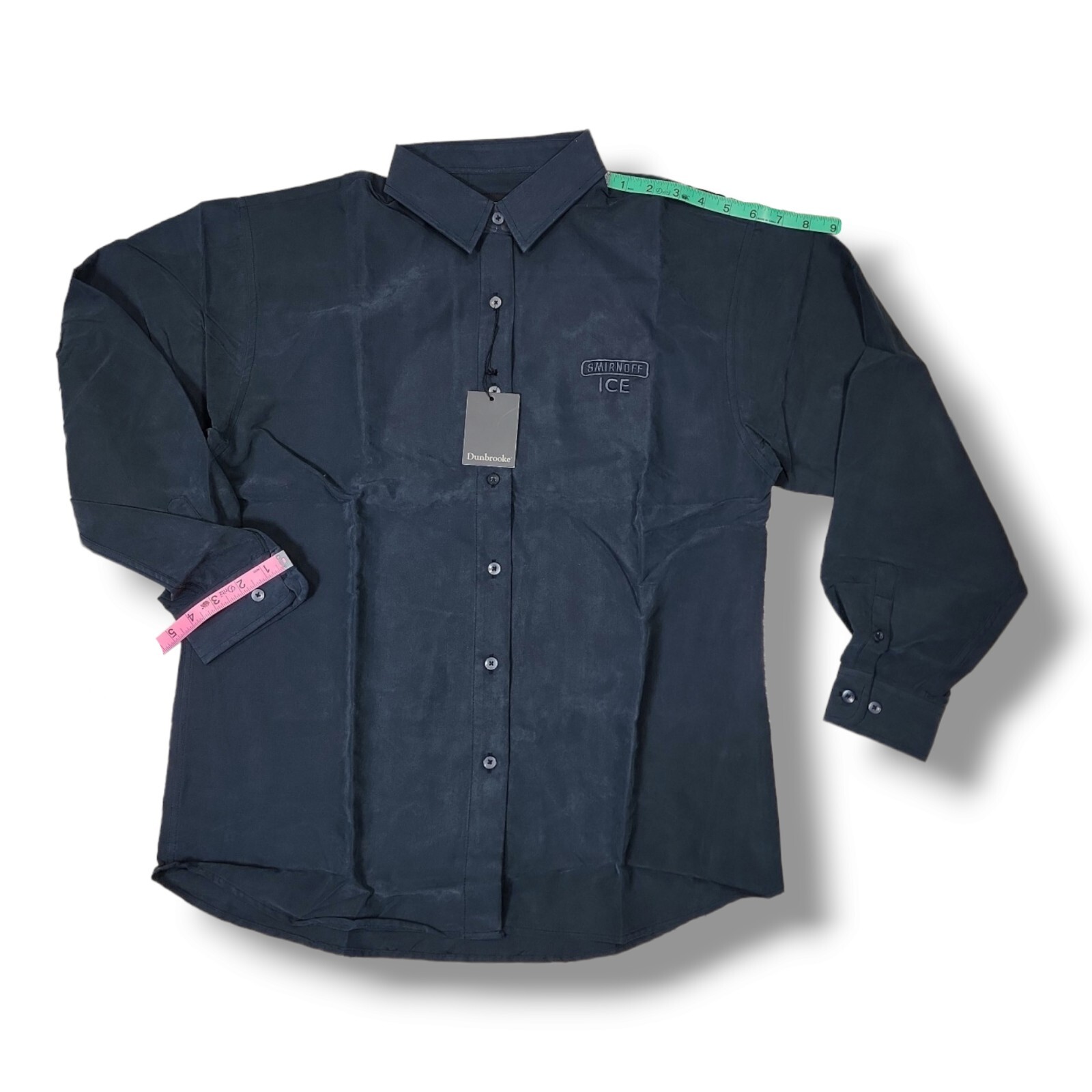 SMIRNOFF ICE Embroidered Logo Dunbrooke Button Long Sleeve Black Shirt Women’s M