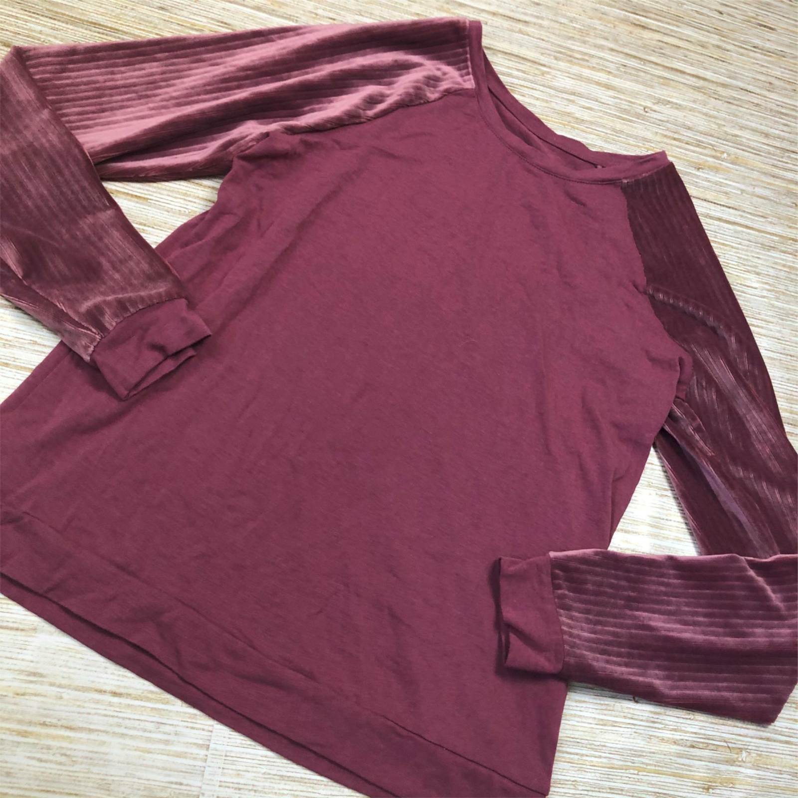 2680 AnyBody Ribbed Velour Cozy Knit Pullover ROSE size XXS