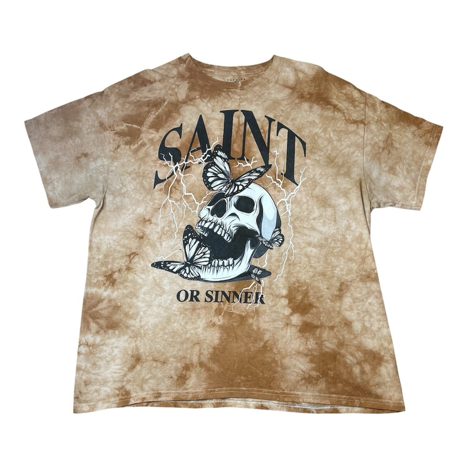 Popular Poison Women’s Saint Or Sinner Skull Graphic T-shirt Size XL