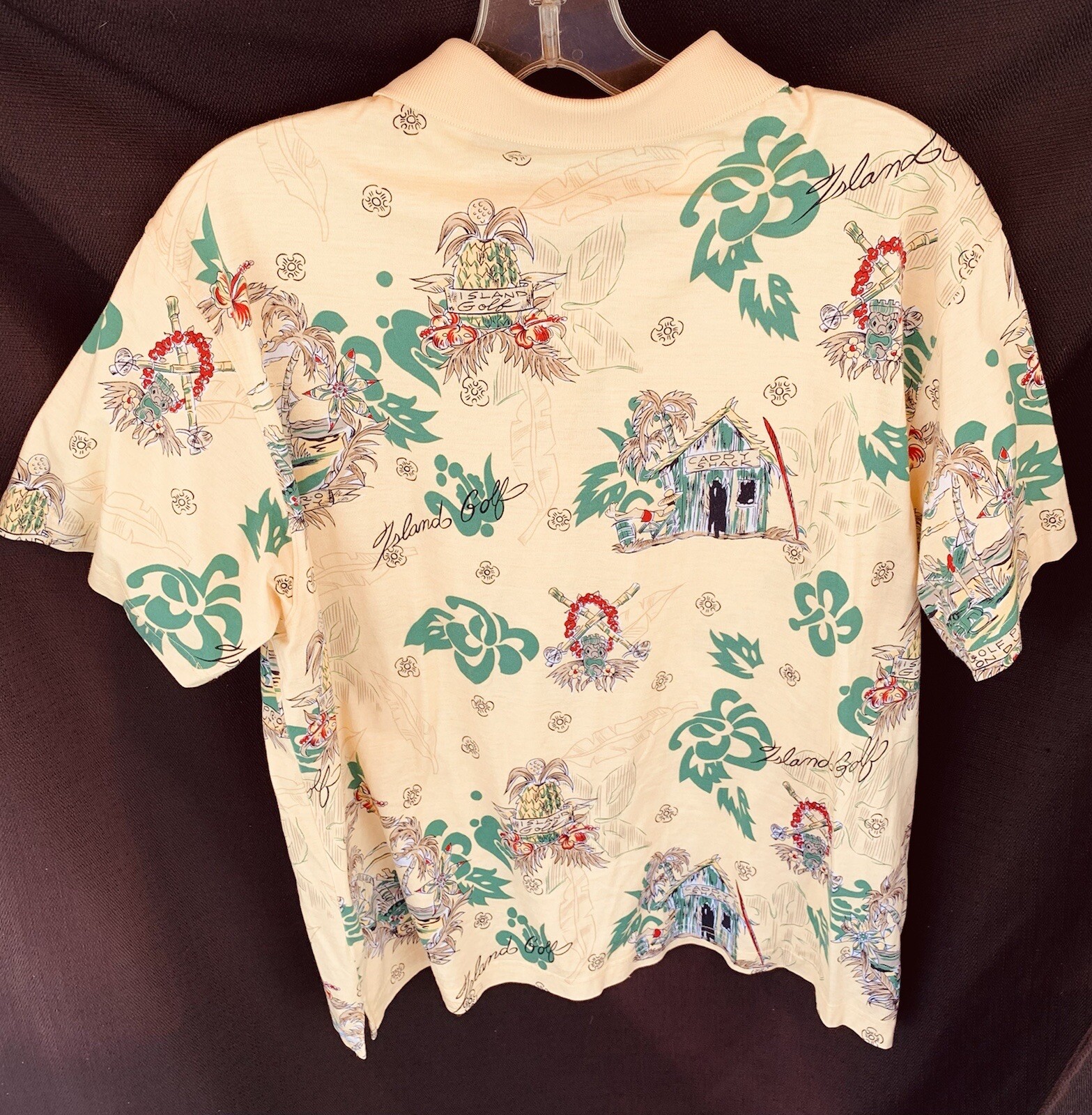 Vintage Hana Sport California Island Golf Caddy Shack Cotton Polo Large Shirt