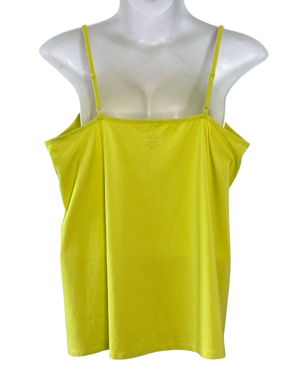 NWT Torrid 5 Foxy Neon Yellow Green Cotton Blend Cami Top, Size 5X 28