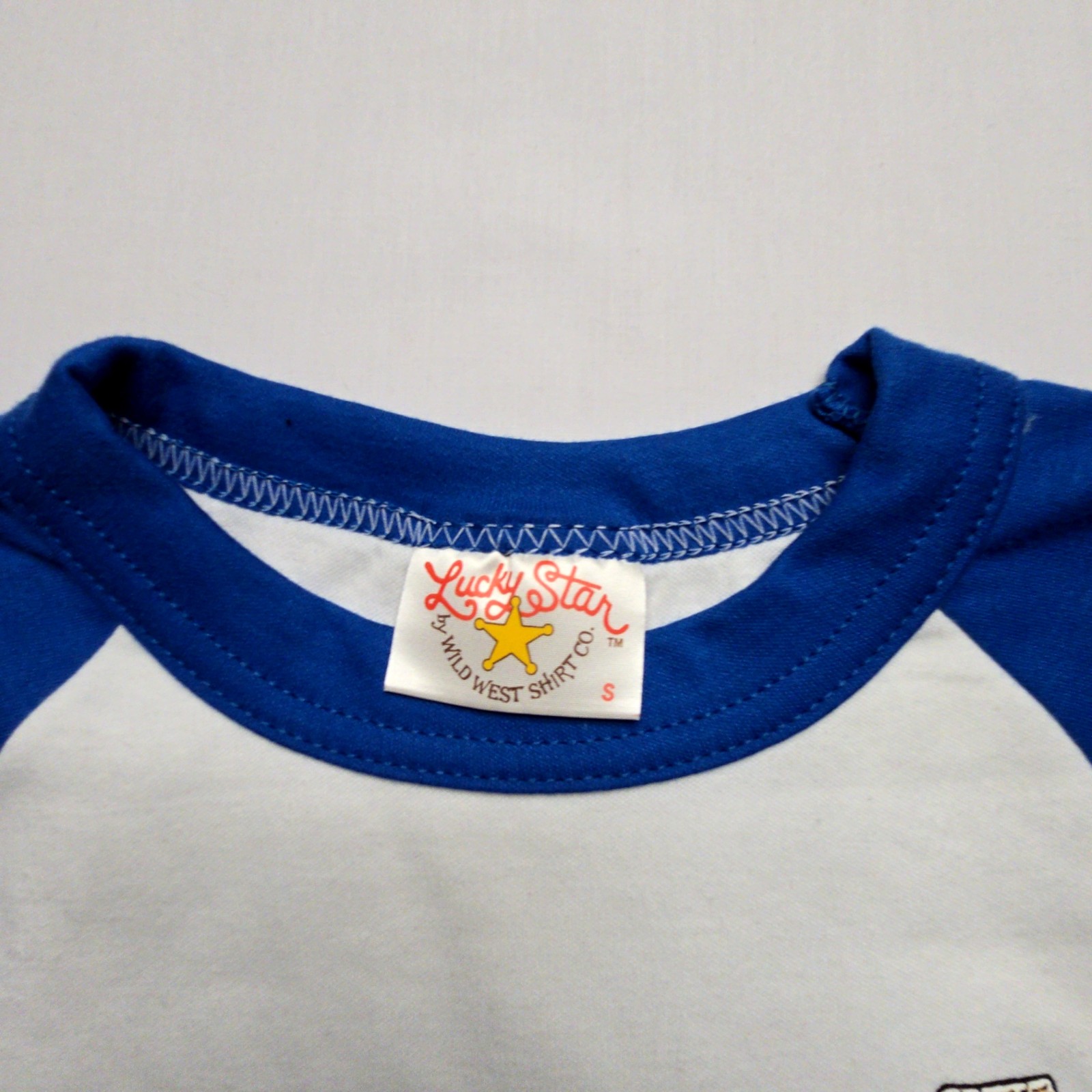 Vintage Montana Graphic Raglan Tee Blue White Womens S Long Sleeve T-shirt 80s