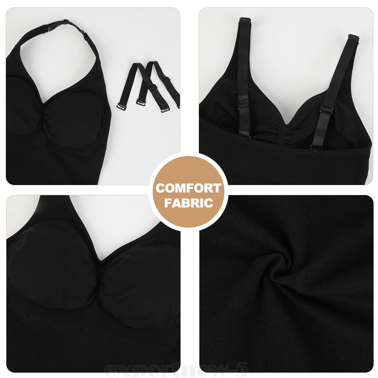 Women Shapewear Cami with Built in Bra Multi-way Strap Tummy Control Body Shaper