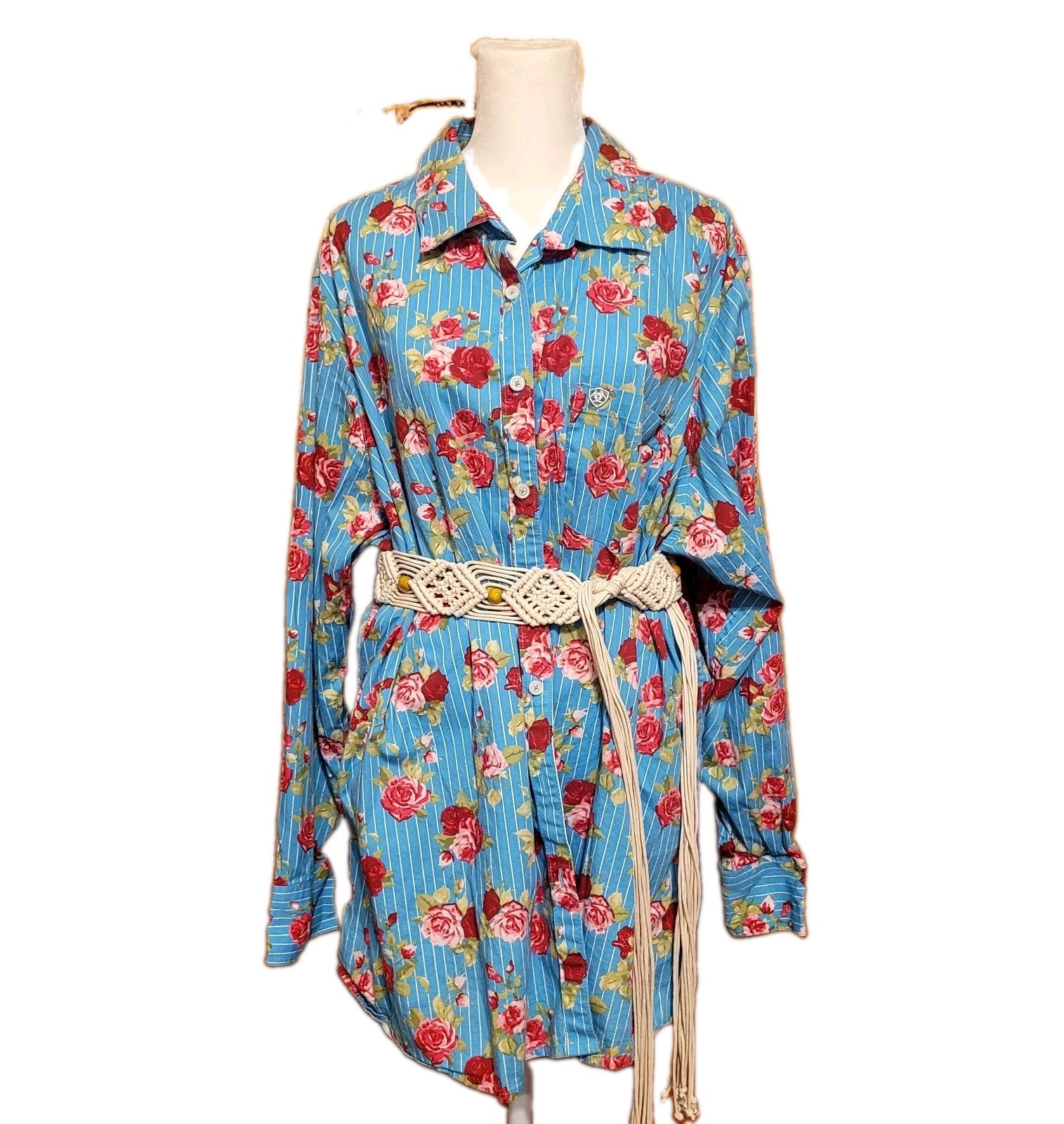 Ariat Women’s Real button-down Western shirt With Flowers Relaxed Fit 2XL