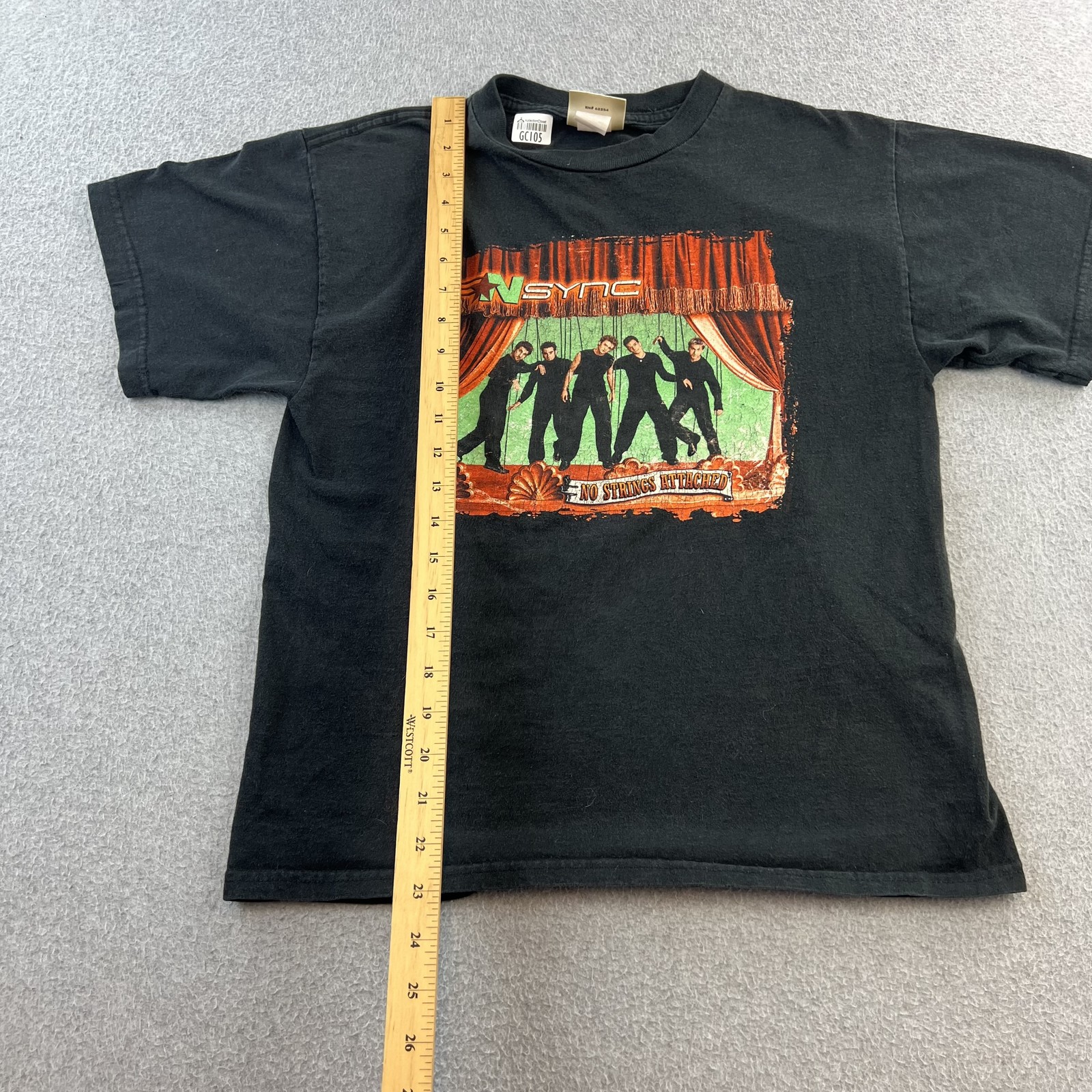 Vintage NSYNC Shirt Womens Large Black No Strings Attached Tour Band Pop Music