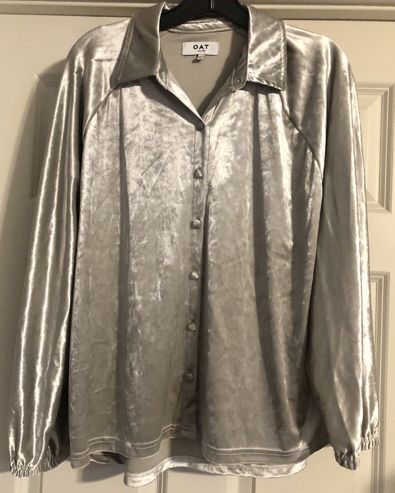NWOT OAT Coastal Preppy Old Money Quiet Luxury Crushed Velvet Scandi Size M