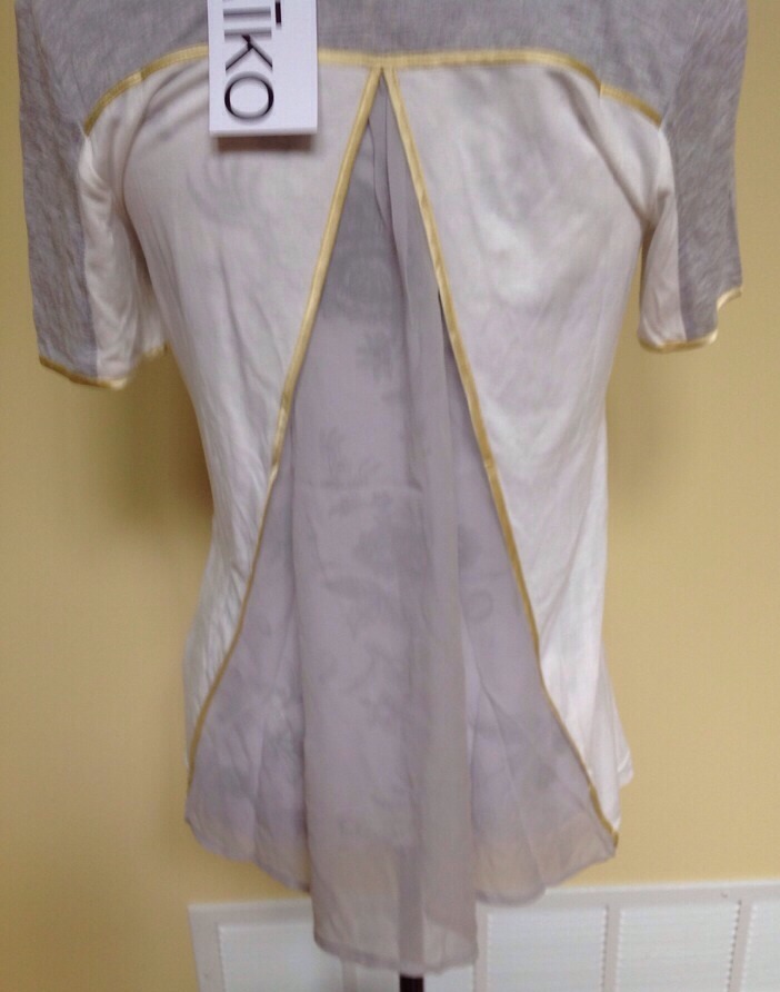Aiko Optic Grey Mist Short Sleeve Shirt Size Small