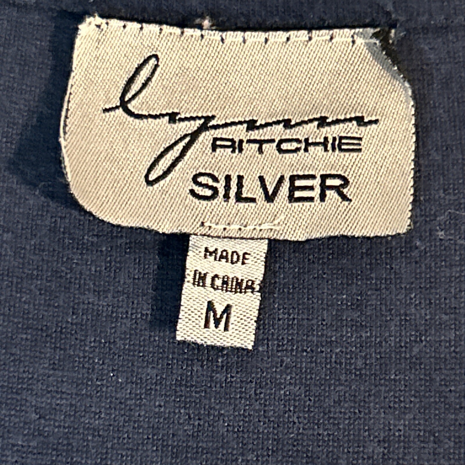 Lynn Ritchie Silver Blue Pattern Medium 1/2 Sleeve Rayon Blend Long Tunic Shirt