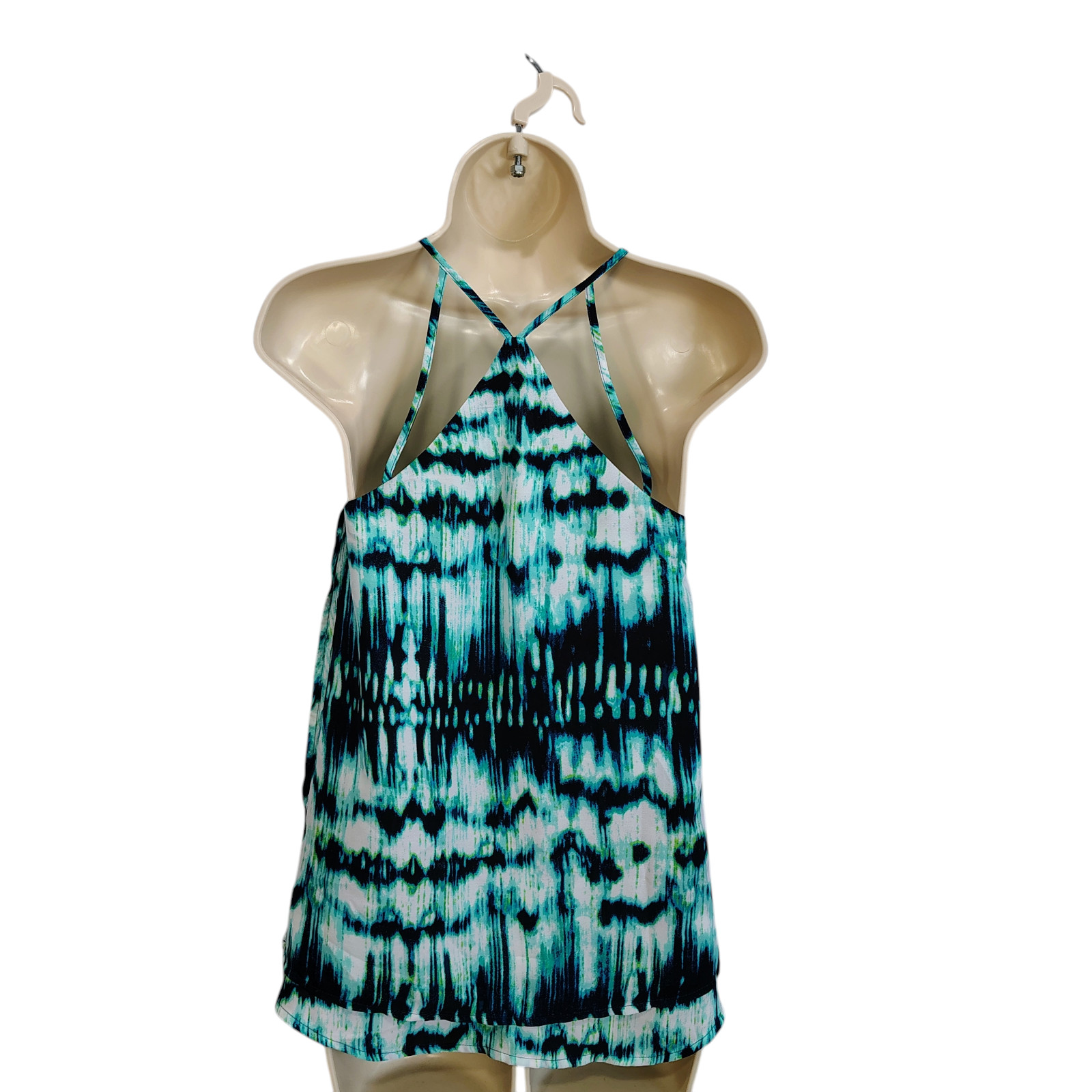 Decree Halter Shirt Womens Extra Small Tie Dye print Layers Sleeveless